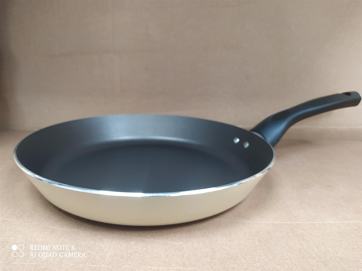 Home 5 Piece Pan Set Aluminium Non Stick Sauce & Frying Pans with lids Cream