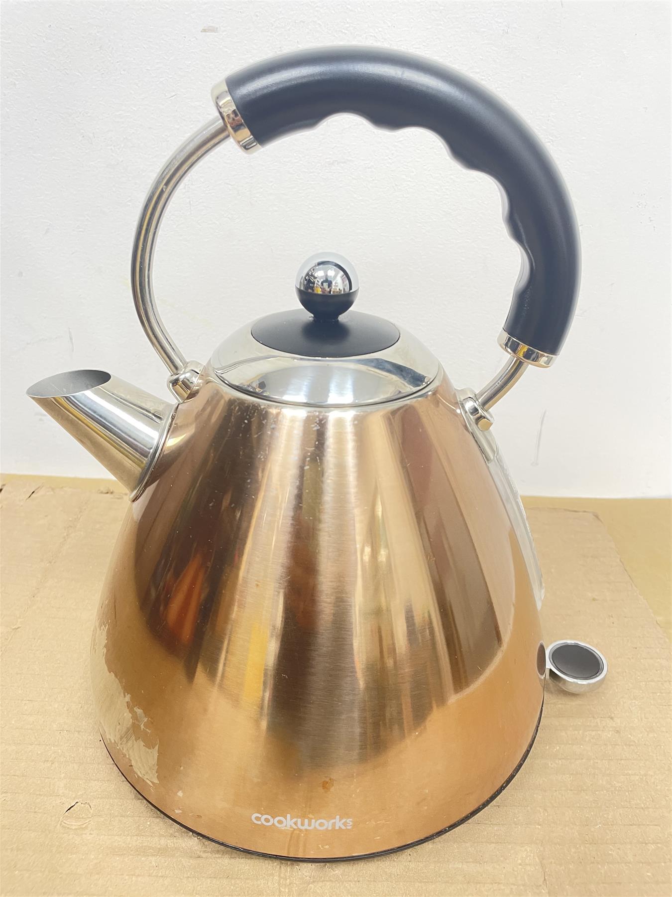 Cookworks Pyramid Kettle Stainless Steel Copper auto shut rapid boil 1.7 Litre