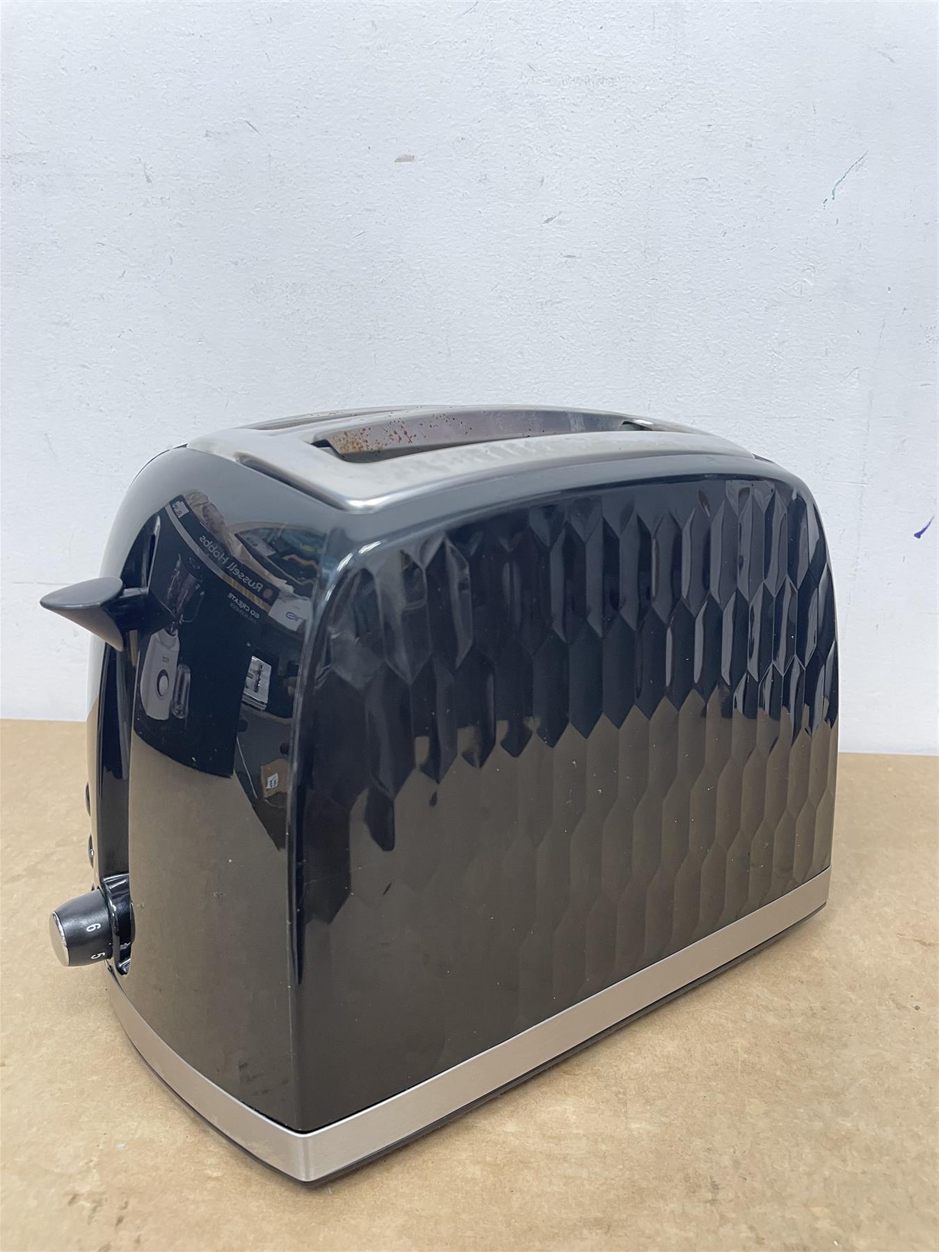 Russell Hobbs Honeycomb 2 Slice Black Plastic Toaster Reheat Function - Black