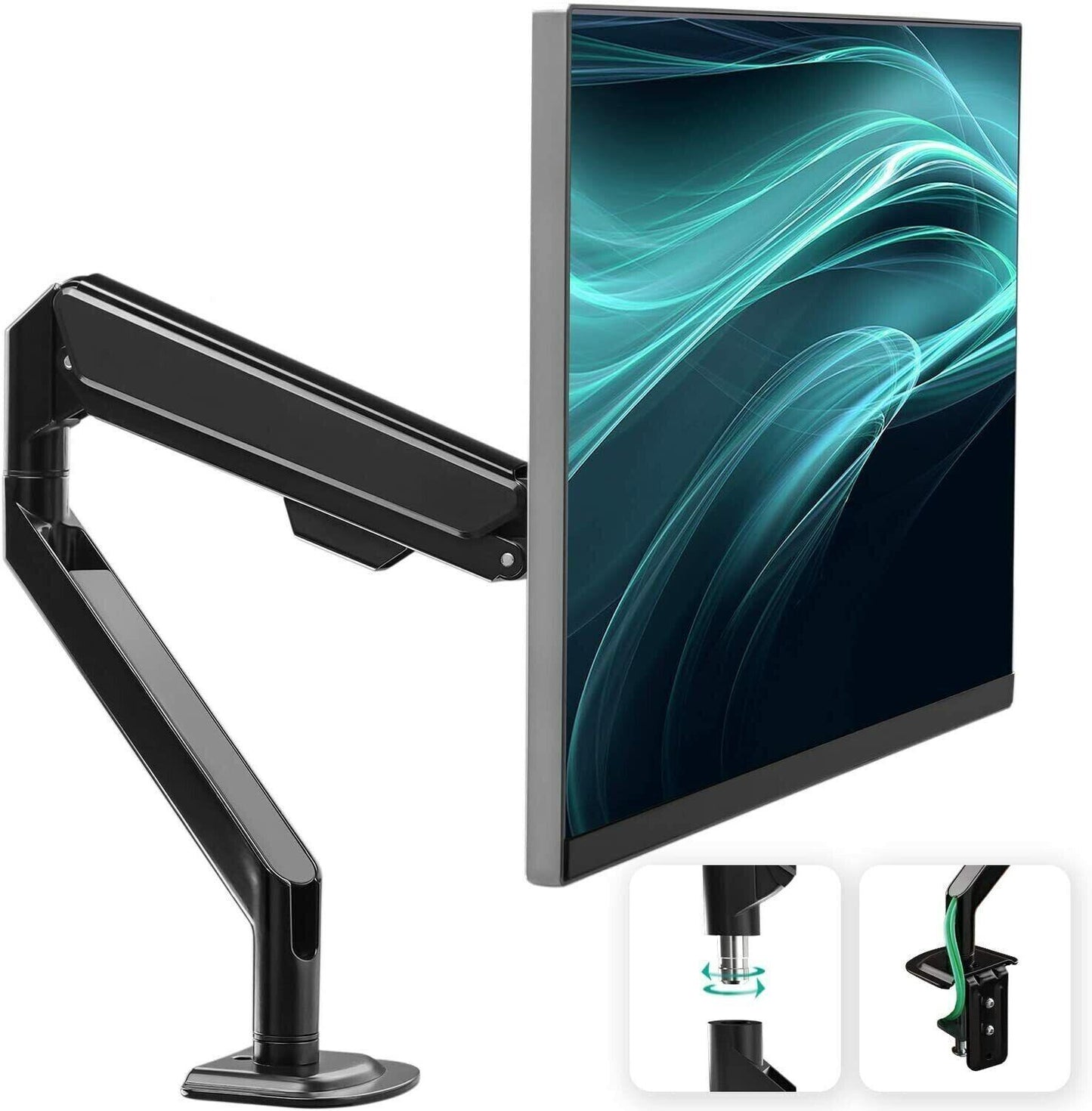 Single Monitor Mount Adjustable Screen Bracket Computer Table Stand 13"-27" inch