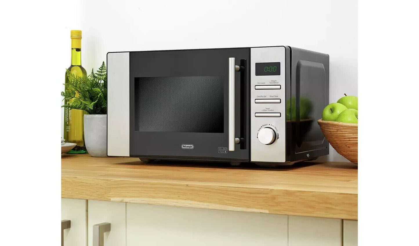 De'Longhi Microwave Oven 20L 800W Kitchen Standard Reheat Stainless Steel