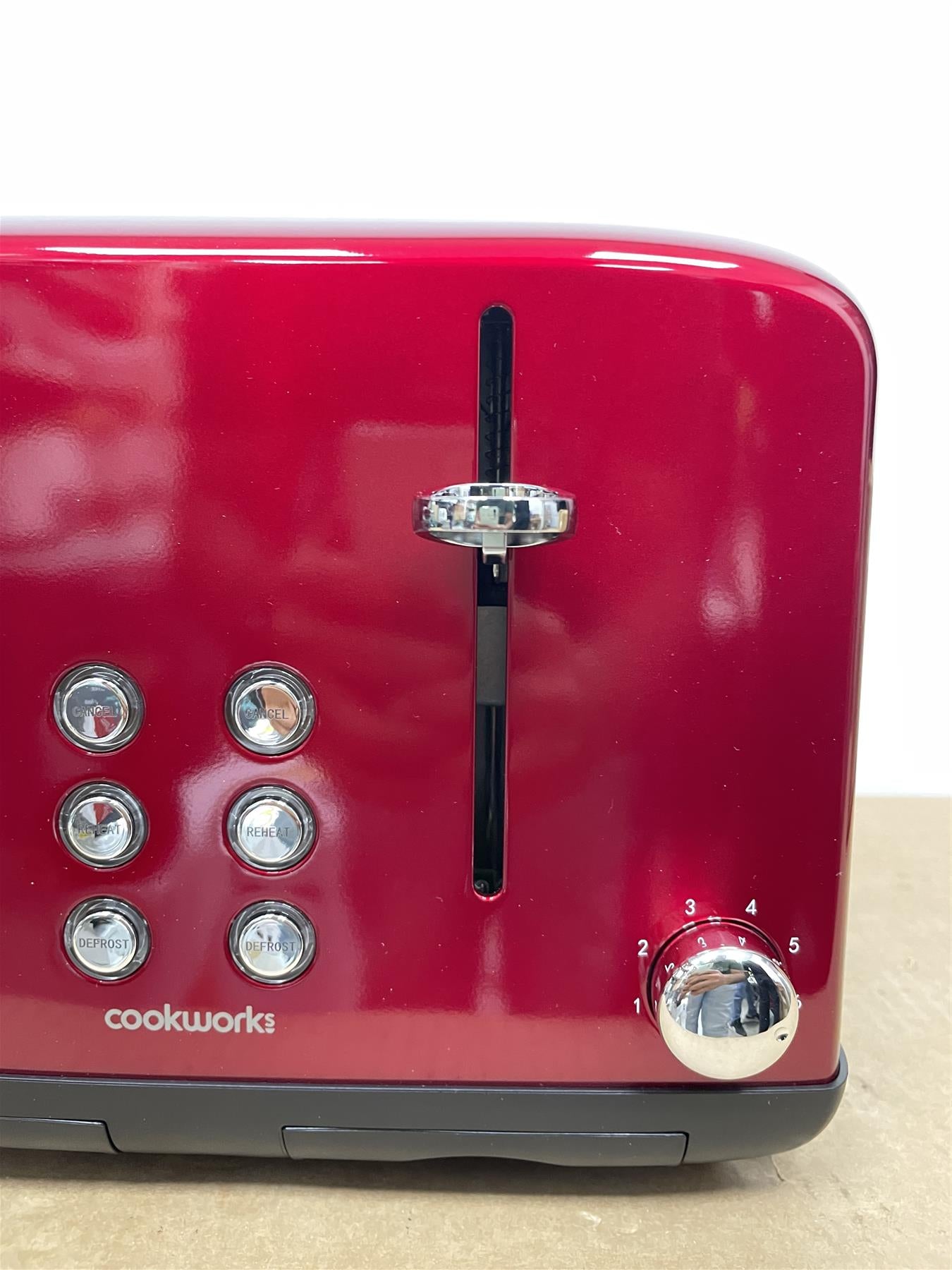 Cookworks 4 Slice Toaster With Cancel, defrost and reheat function 1600 watts