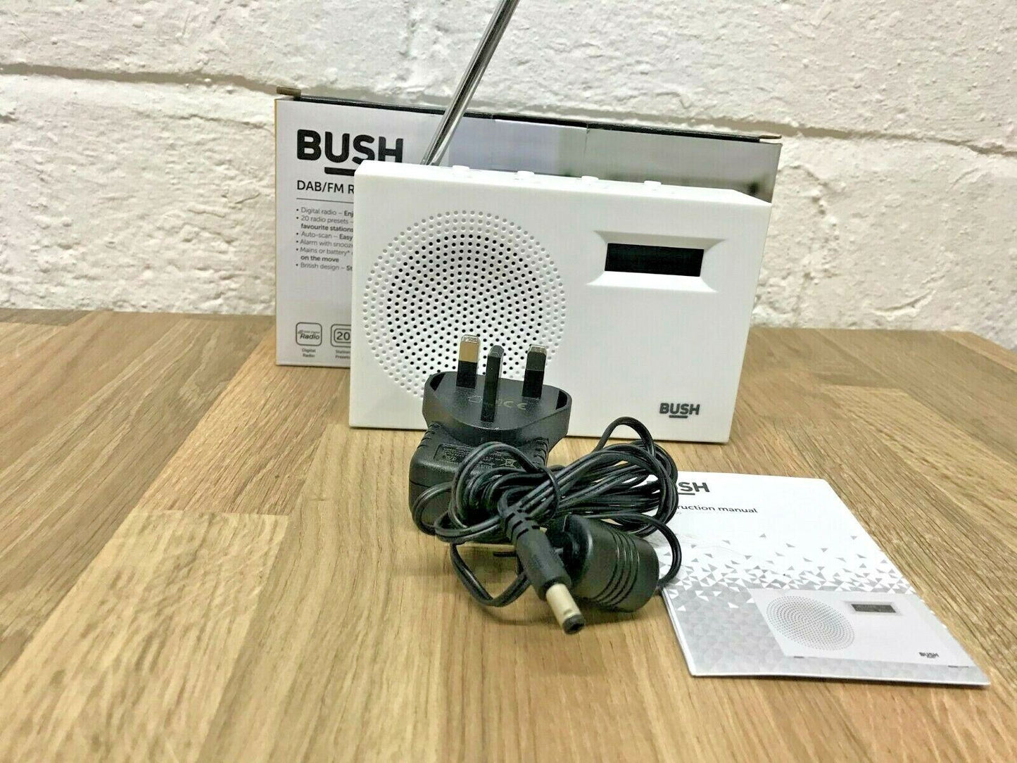 Bush Portable RDS DAB FM Radio Digital LED Display Mains Battery Sleep Timer New