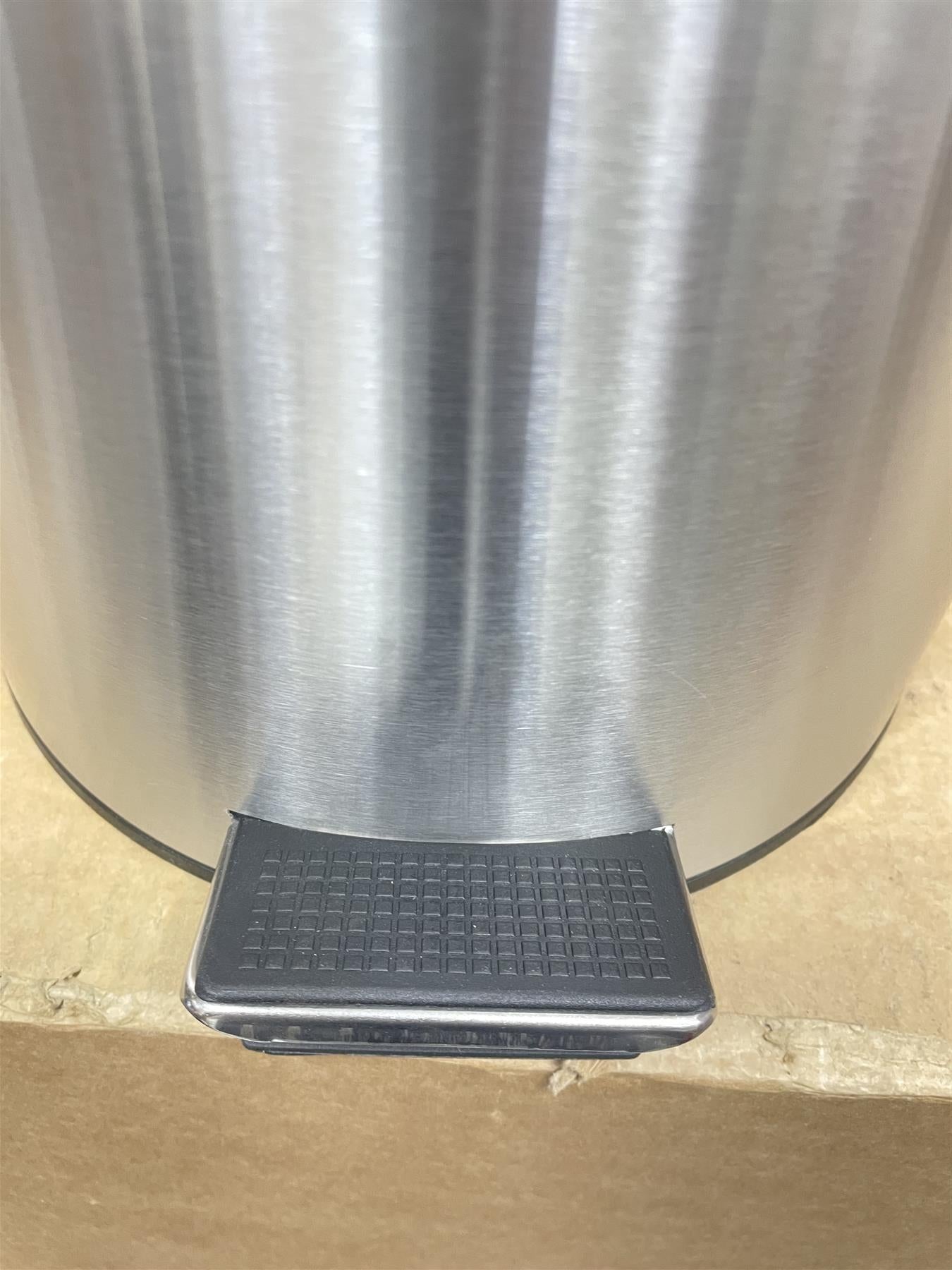 Habitat Brushed stainless steel 12 Litre Domed Foot Pedal Bin Sleek and Silent
