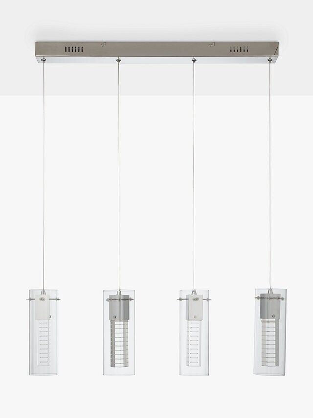 John Lewis & Partners Obelisk Skyscraper LED Diner Ceiling Light, Clear/Chrome