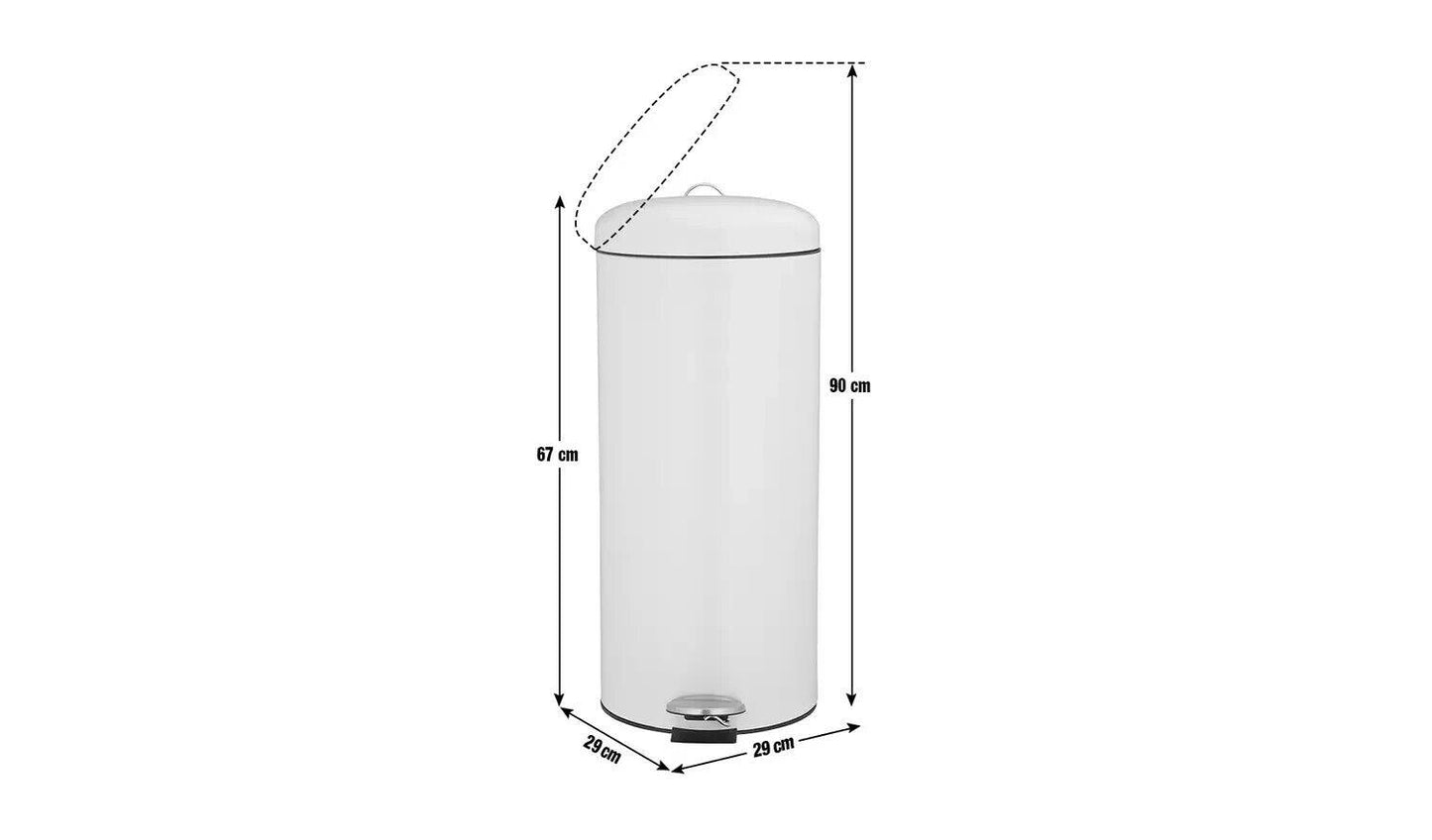 Habitat Pedal Bin 30 Litre Modern Kitchen Trash Can Inner bucket Matt Grey