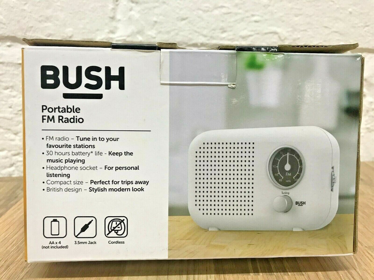 Bush Classic Mini Retro Portable FM Tuner Travel Radio Mono speaker Battery