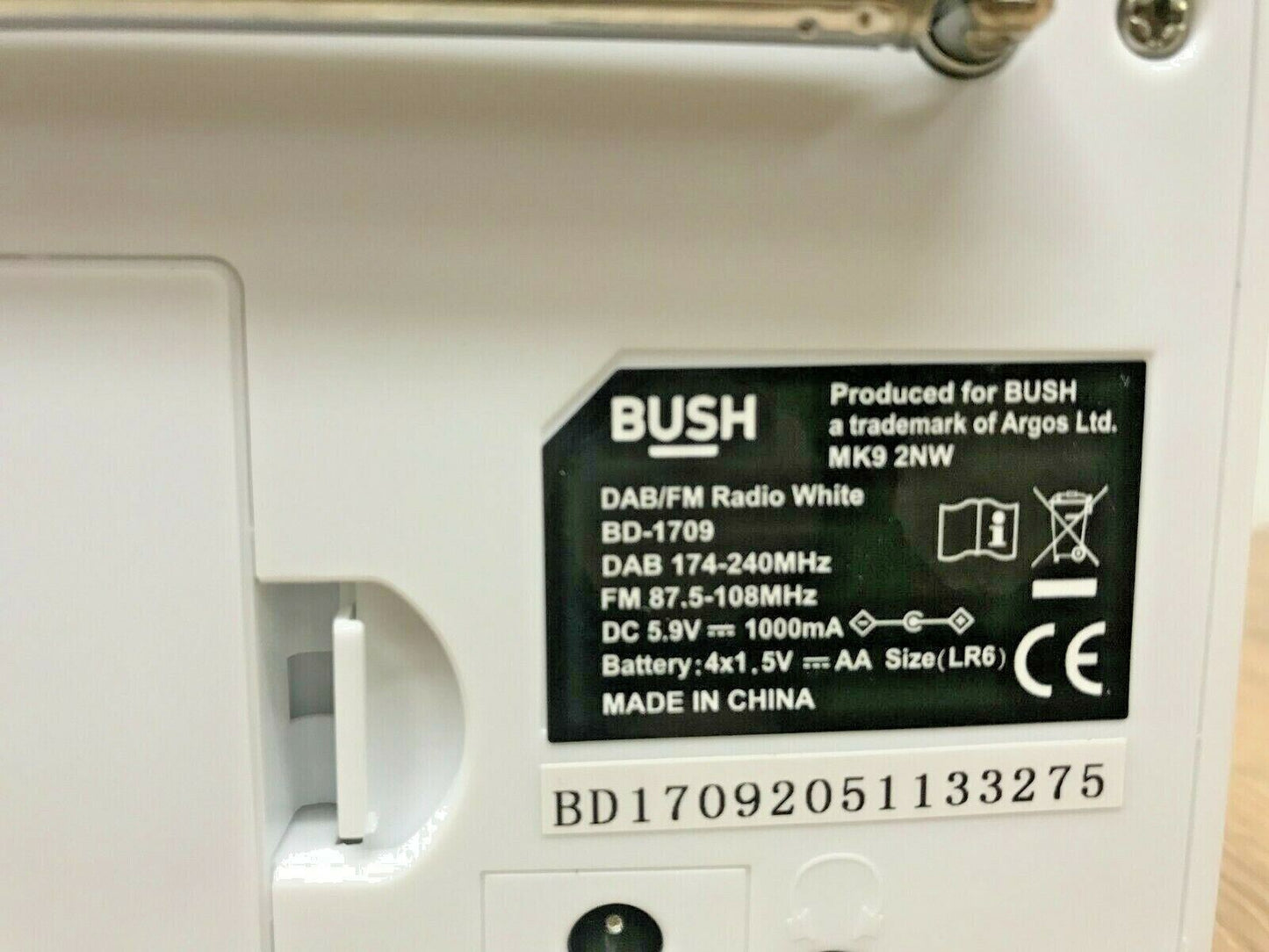 Bush Portable RDS DAB FM Radio Digital LED Display Mains Battery Sleep Timer New