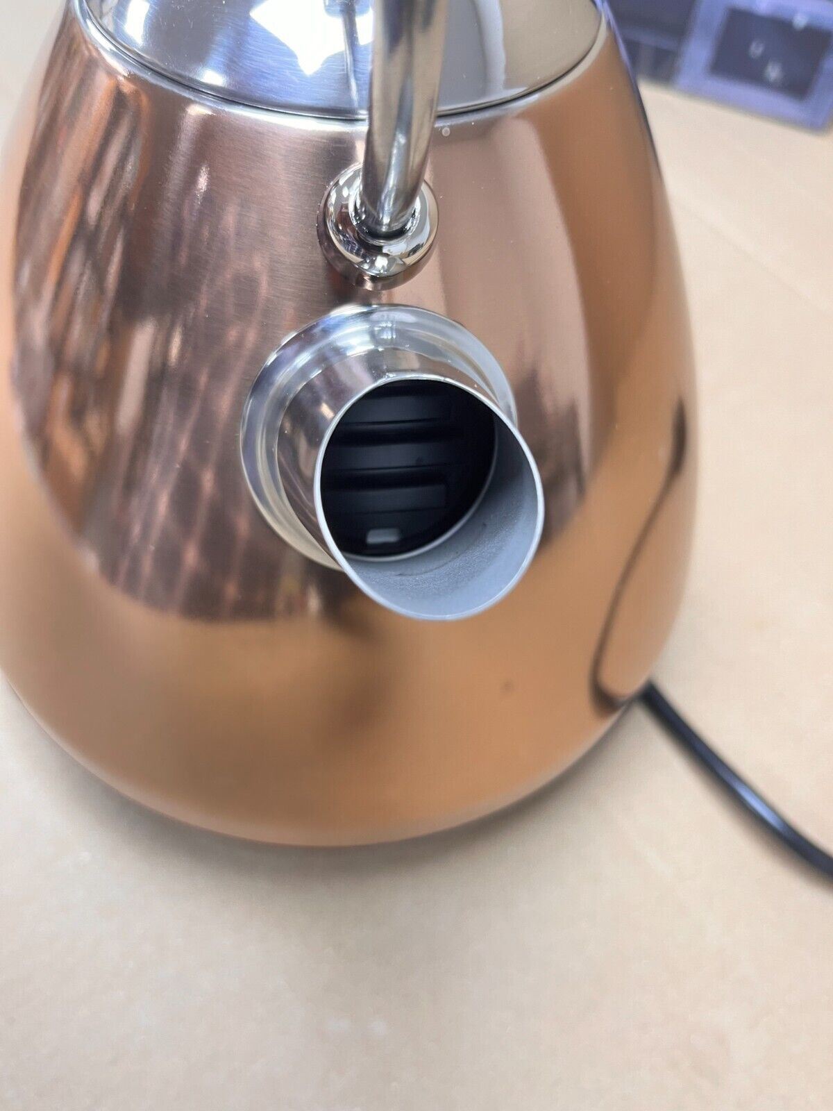 Cookworks 1.7L Copper Kettle Pyramid Design Rapid Boil Kettle Cordless Automatic