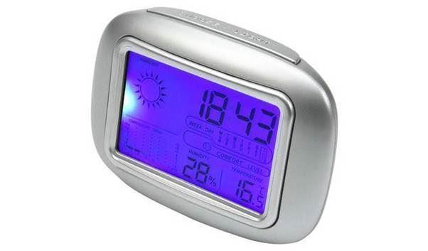 London Clock Company Weather Station Silver Temperature day forecast Humidity