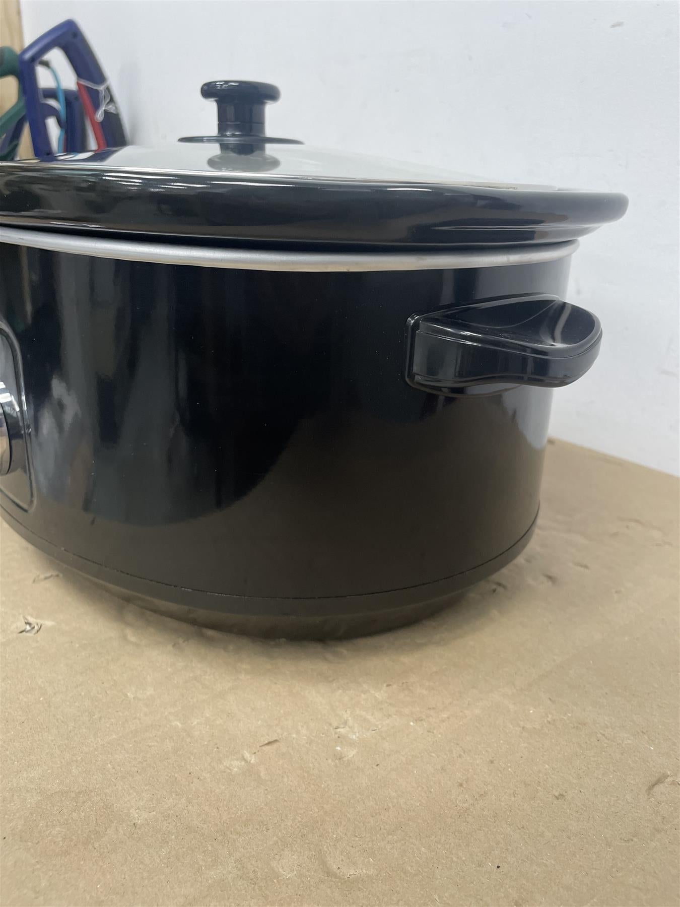 Cookworks 6.5L kitchen Electric Slow Cooker Removable Ceramic Bowl Oval Black