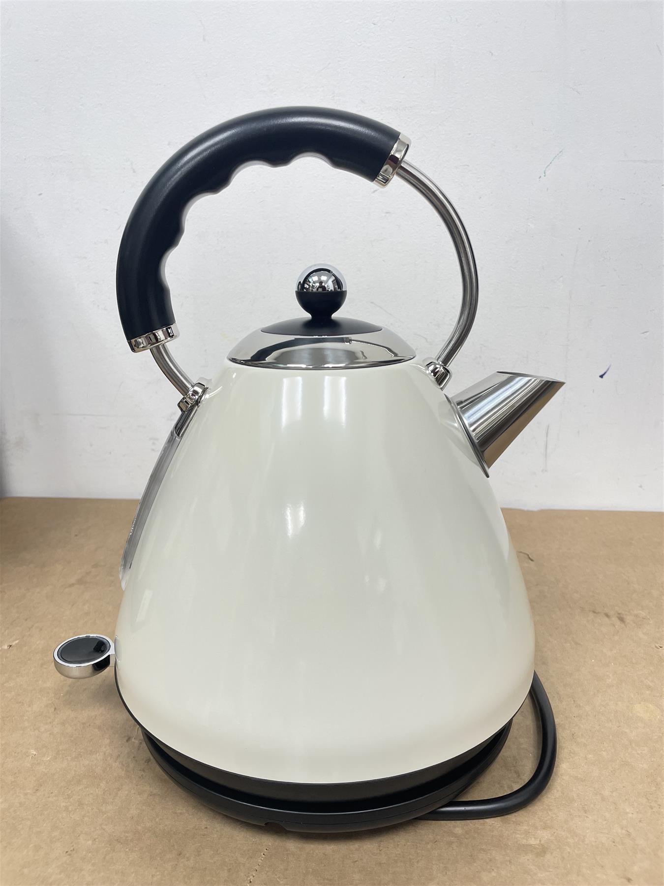 Cookworks Pyramid Kettle Almond Design With Stainless Steel Finish 1.7 Litre