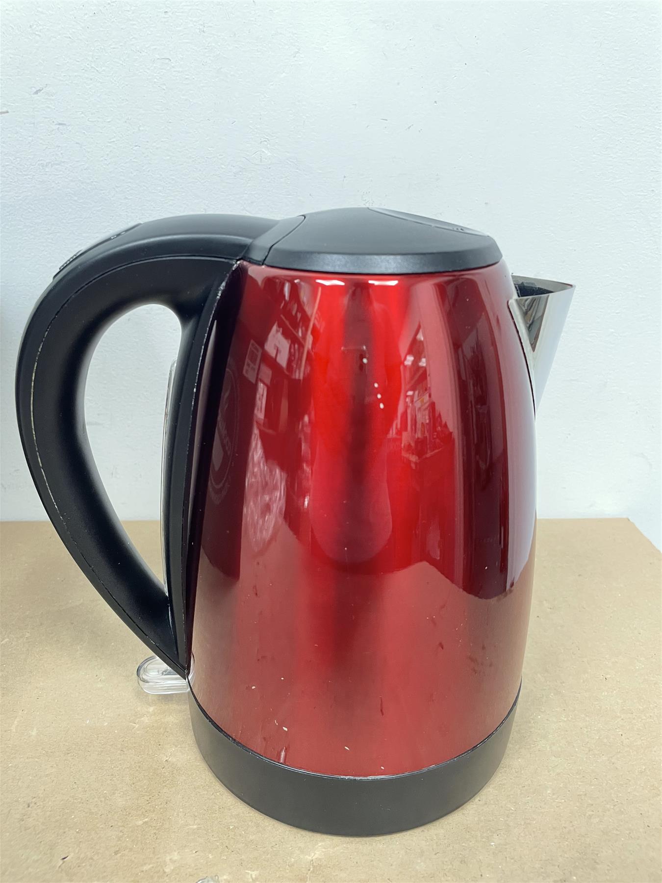 Cookworks Stainless Steel Red Jug Kettle Boil Dry Protection