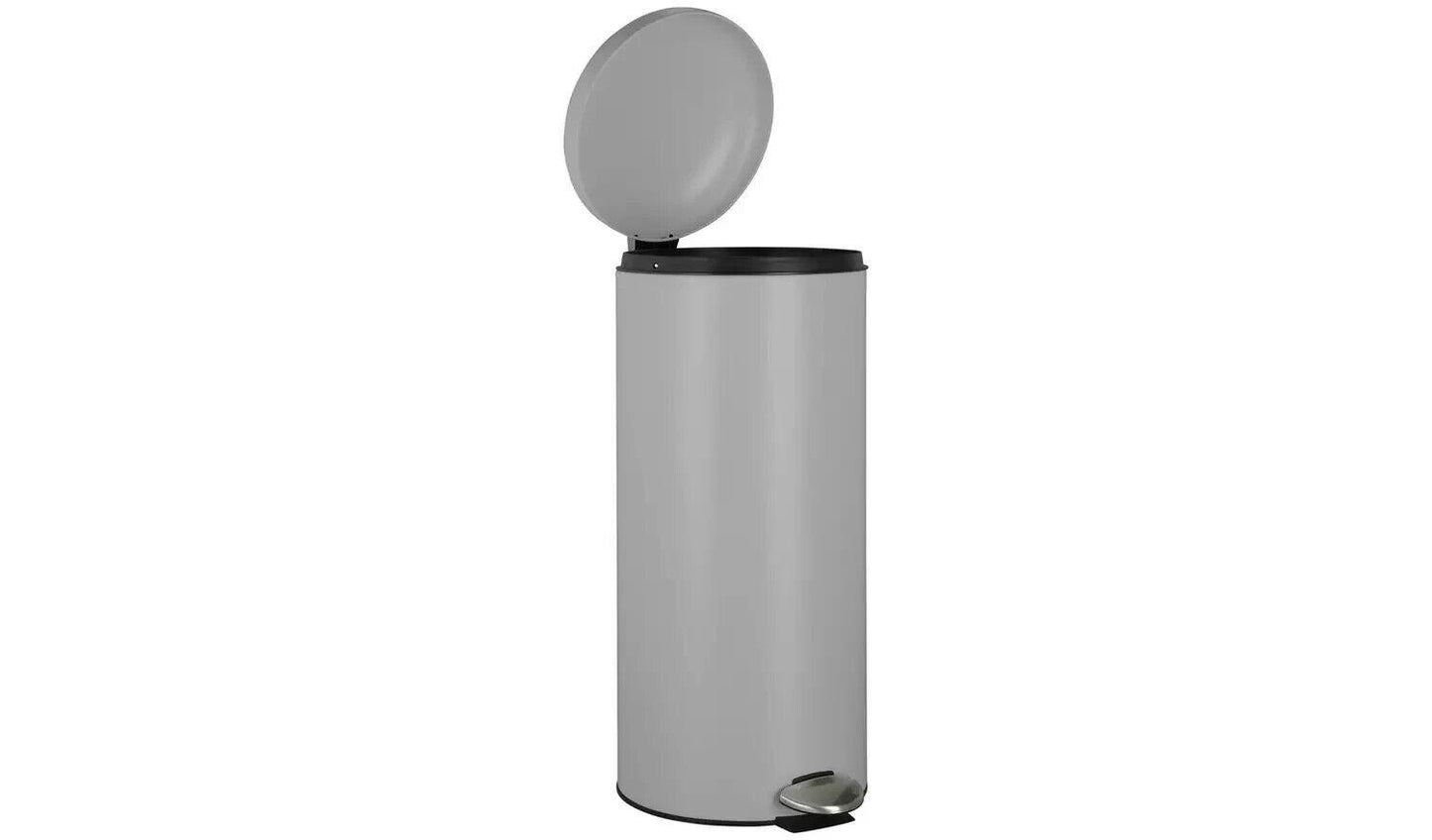 Habitat Pedal Bin 30 Litre Modern Kitchen Trash Can Inner bucket Matt Grey