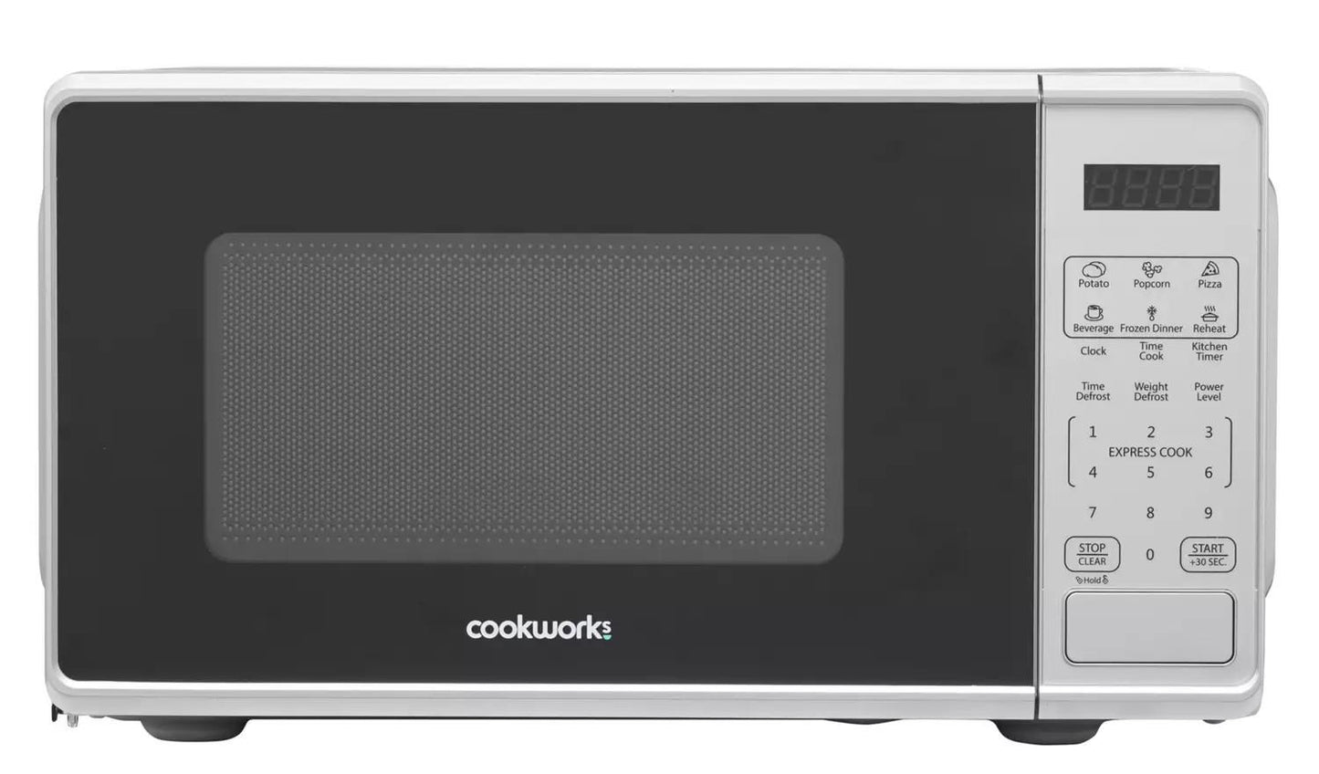 Cookworks 700W Standard Microwave 17 litres 6 programmes Defrost option - Silver