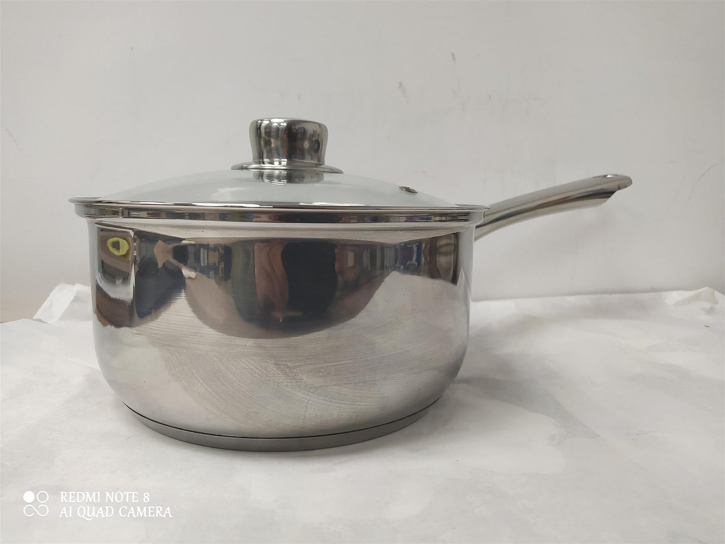Home 5 Piece Stainless Steel Pan Set Milk Sauce Frying pan Lid Cookware all hobs