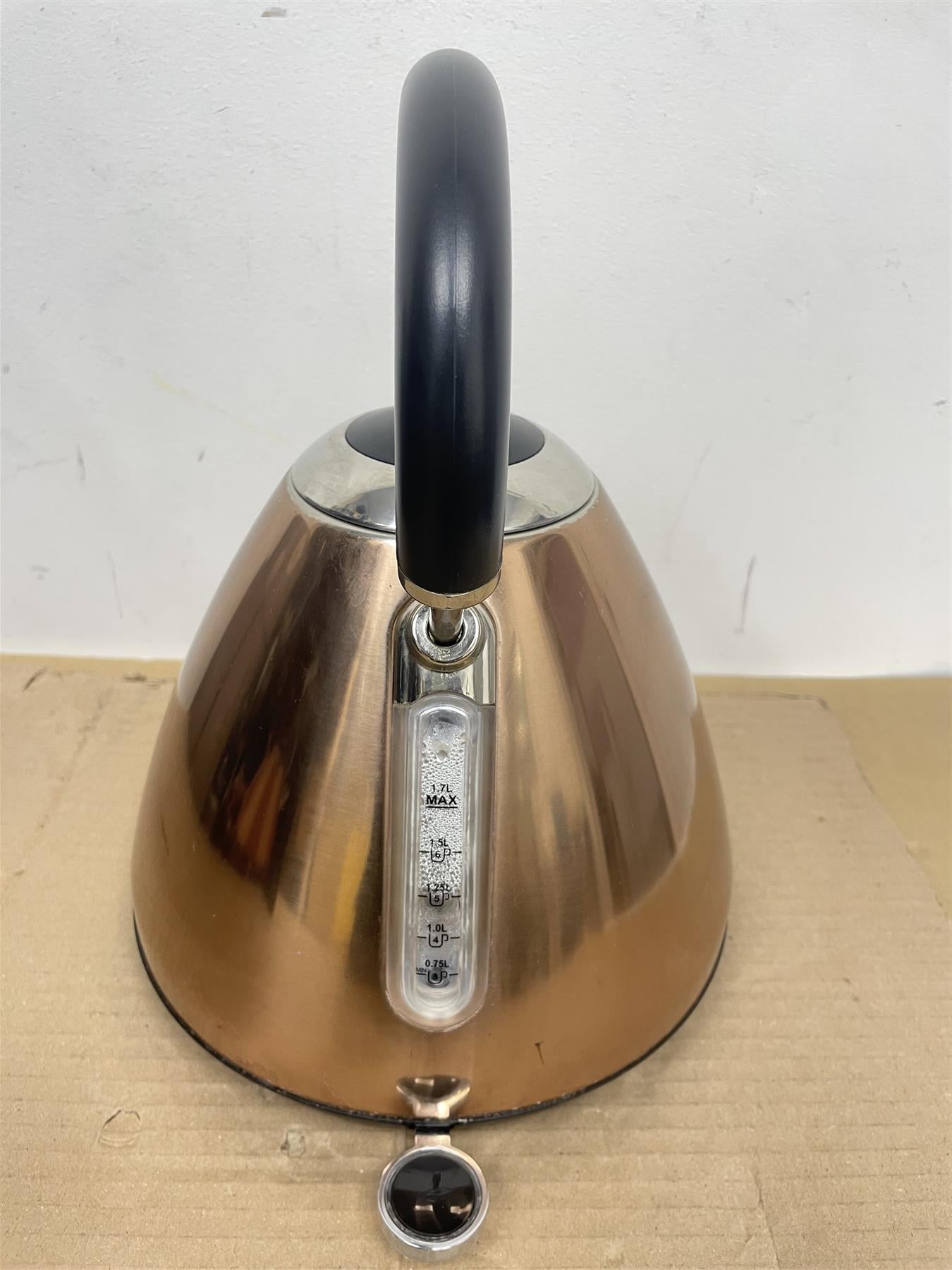 Cookworks Pyramid Kettle Stainless Steel Copper auto shut rapid boil 1.7 Litre
