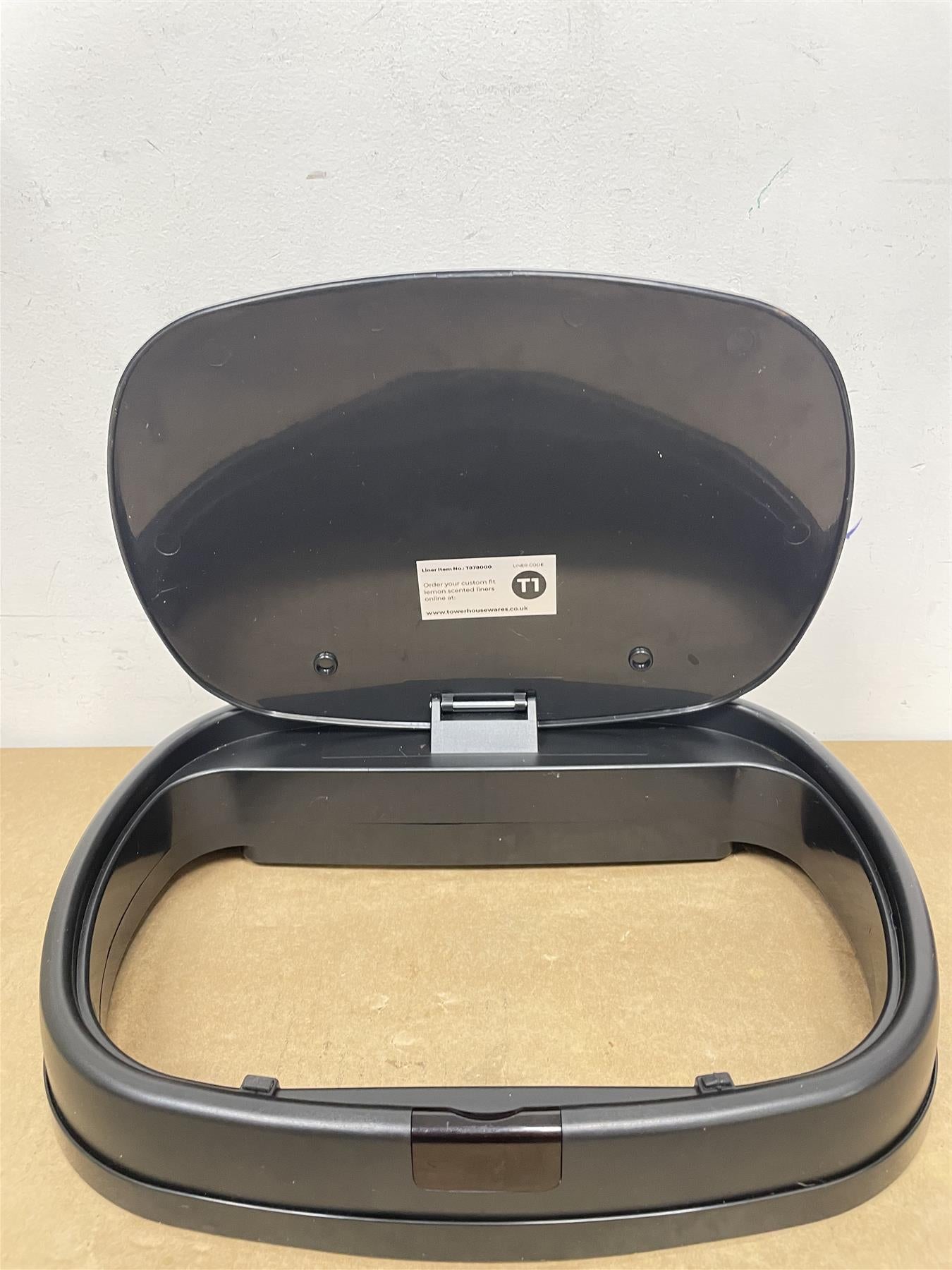 Tower Recycling 42 Litre Square Sensor Bin lid automatically opens - Cream