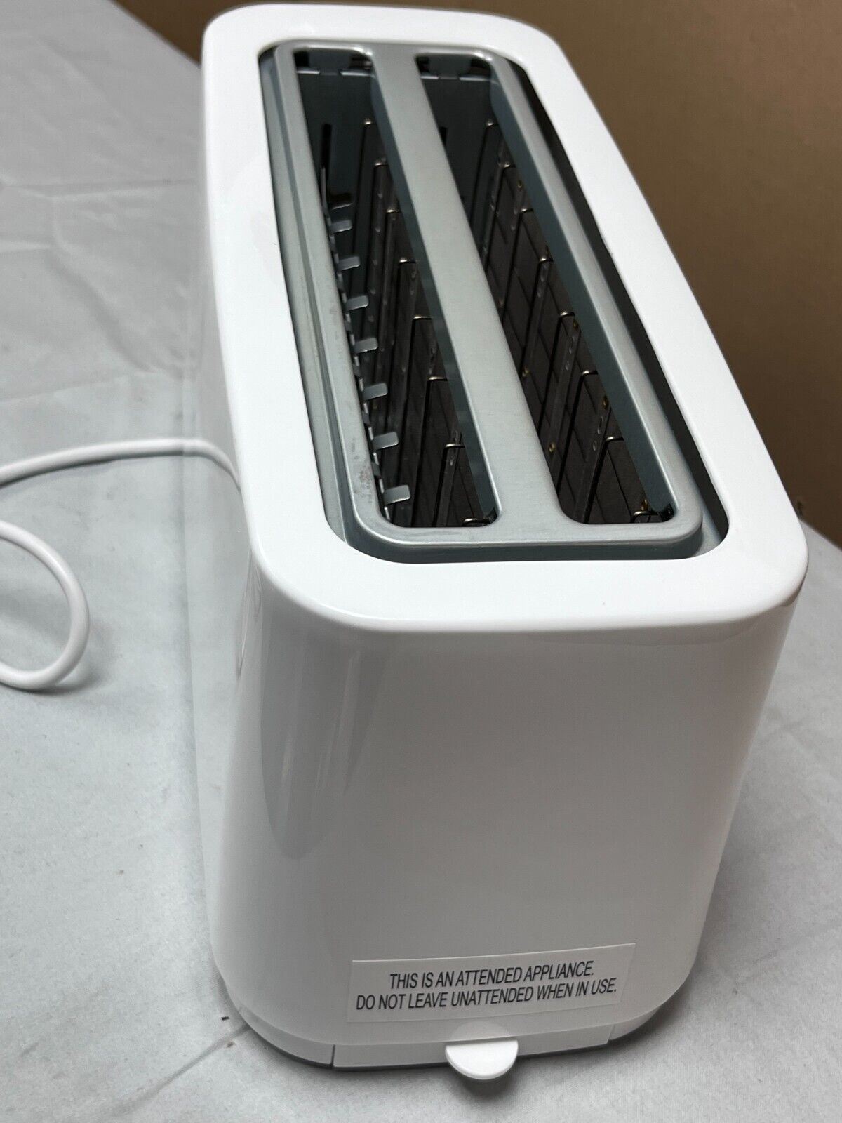 Cookworks Kitchen Defrost Black Slots Bagel Long Slot 4 Slice Toaster - White