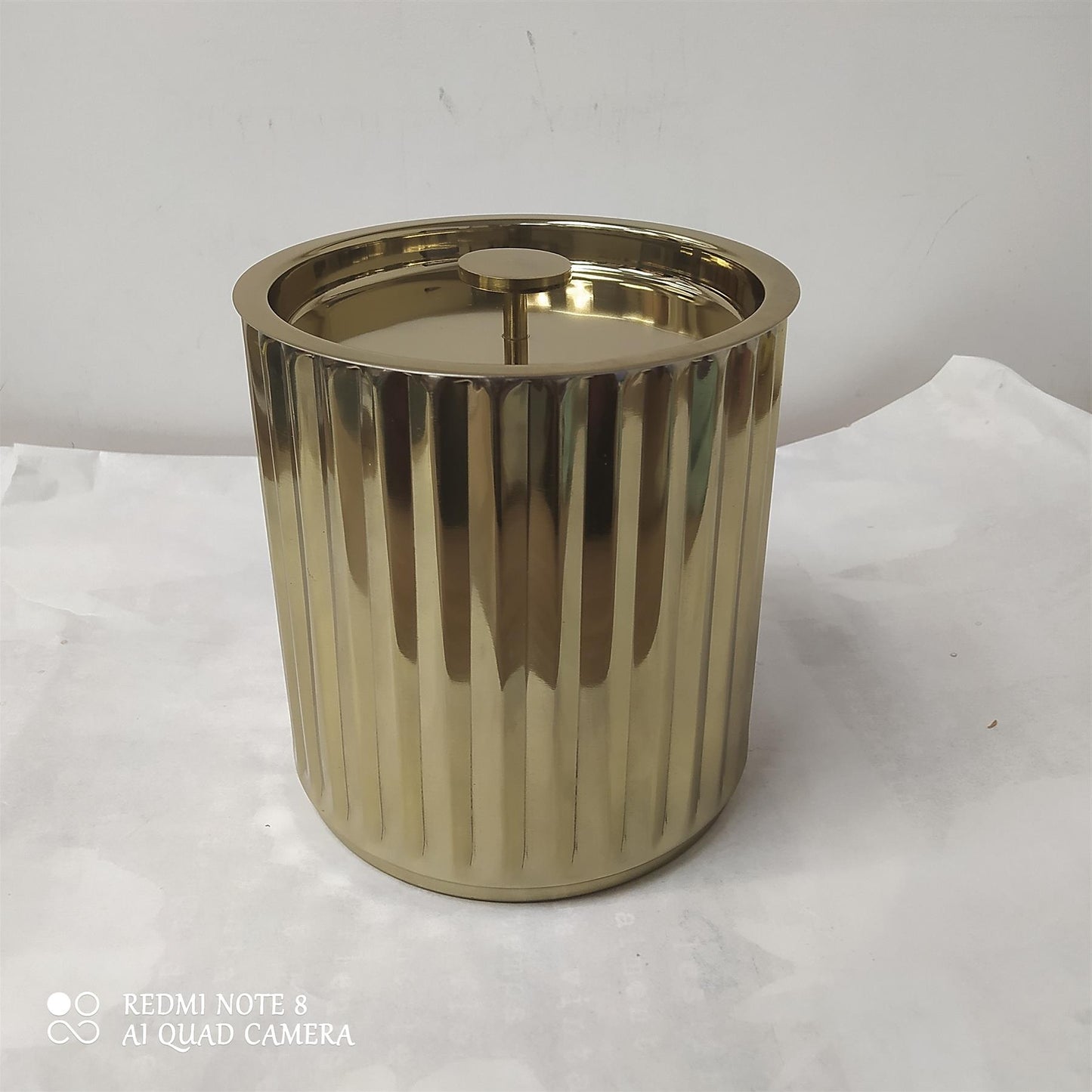Habitat Gold Tone Ice Bucket frozen cubes and pop Storage lid elegant Party