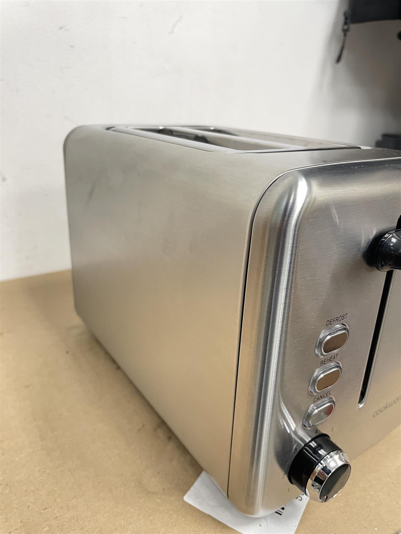Cookworks 2 Slice Toaster - Brushed Stainless Steel Defrost Black Slots Bagel