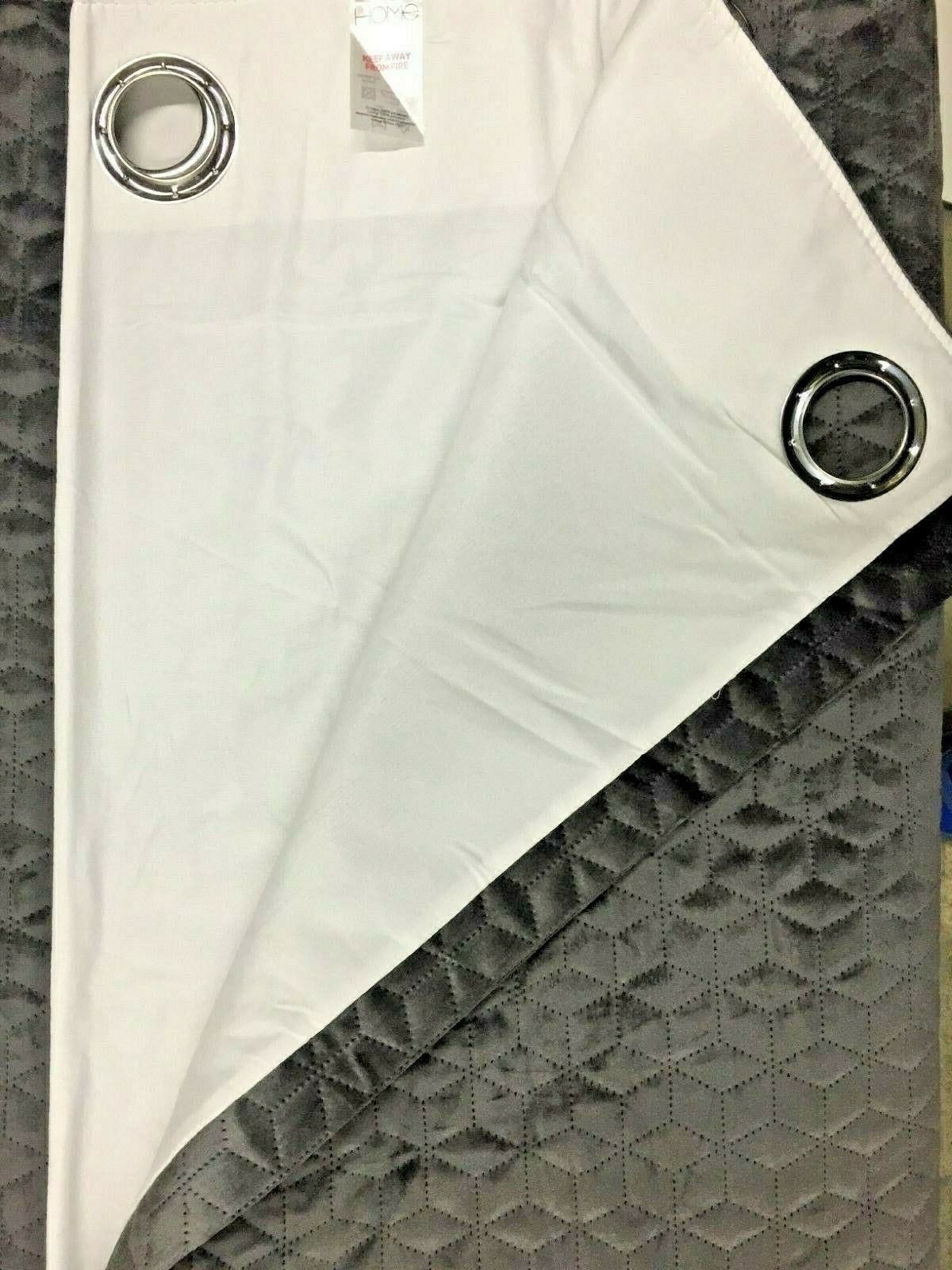 Argos Home Pinsonic Velvet Lined Pair Eyelet Curtains 168cm wide 229cm drop
