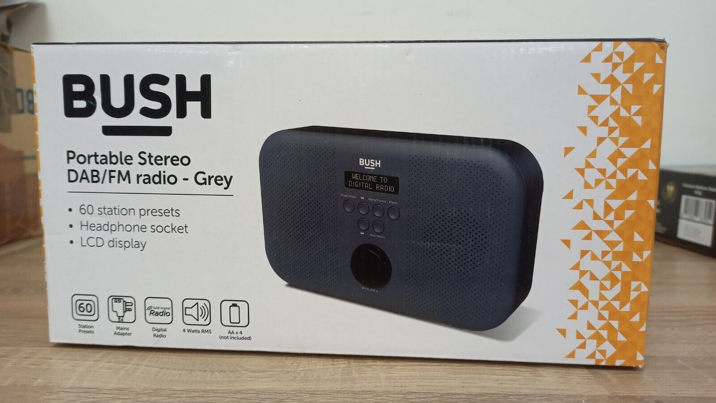 Bush Portable RDS Stereo DAB FM Radio Digital LCD Mains Battery Sleep Timer 4RMS