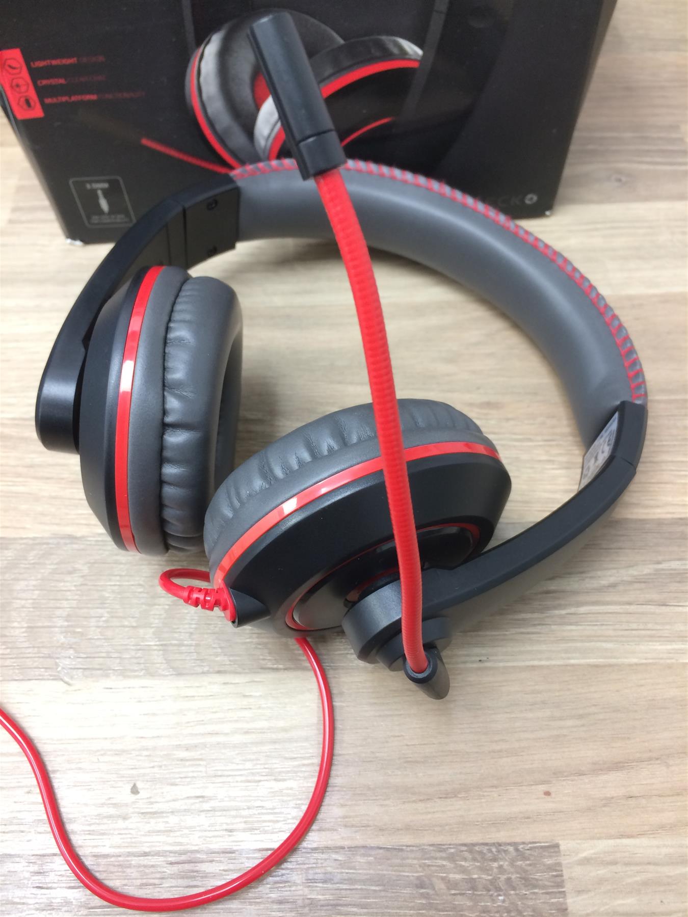 Gioteck XH100S WIRED Headset Stereo Gaming Grey Red