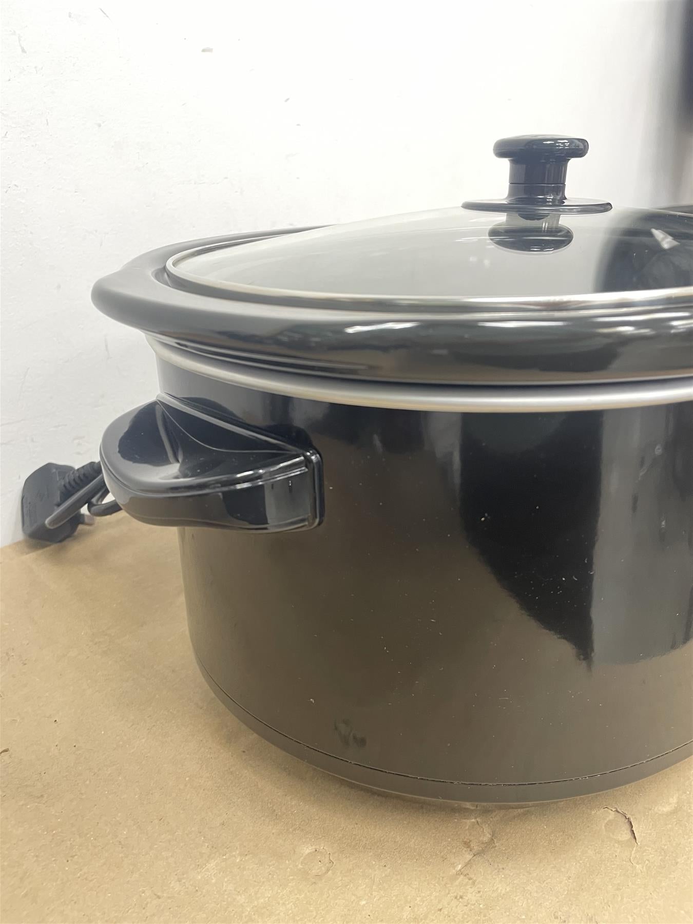 Cookworks 6.5L kitchen Electric Slow Cooker Removable Ceramic Bowl Oval Black
