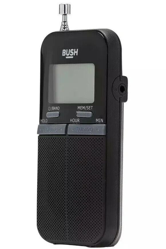 Bush Portable AM FM Radio Mono speaker Battery Travel Personal Pocket Radio LCD
