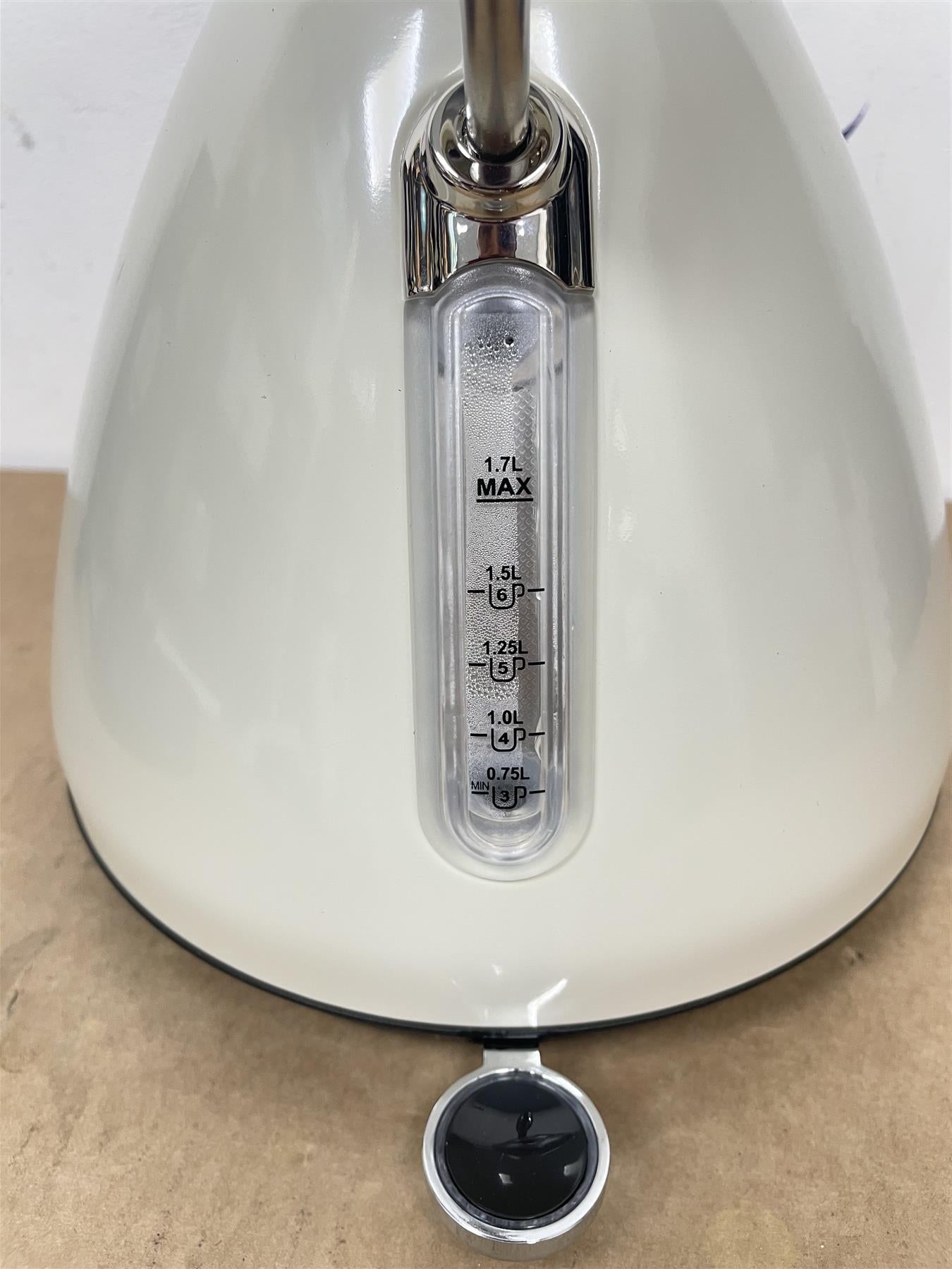 Cookworks Pyramid Kettle Almond Design With Stainless Steel Finish 1.7 Litre