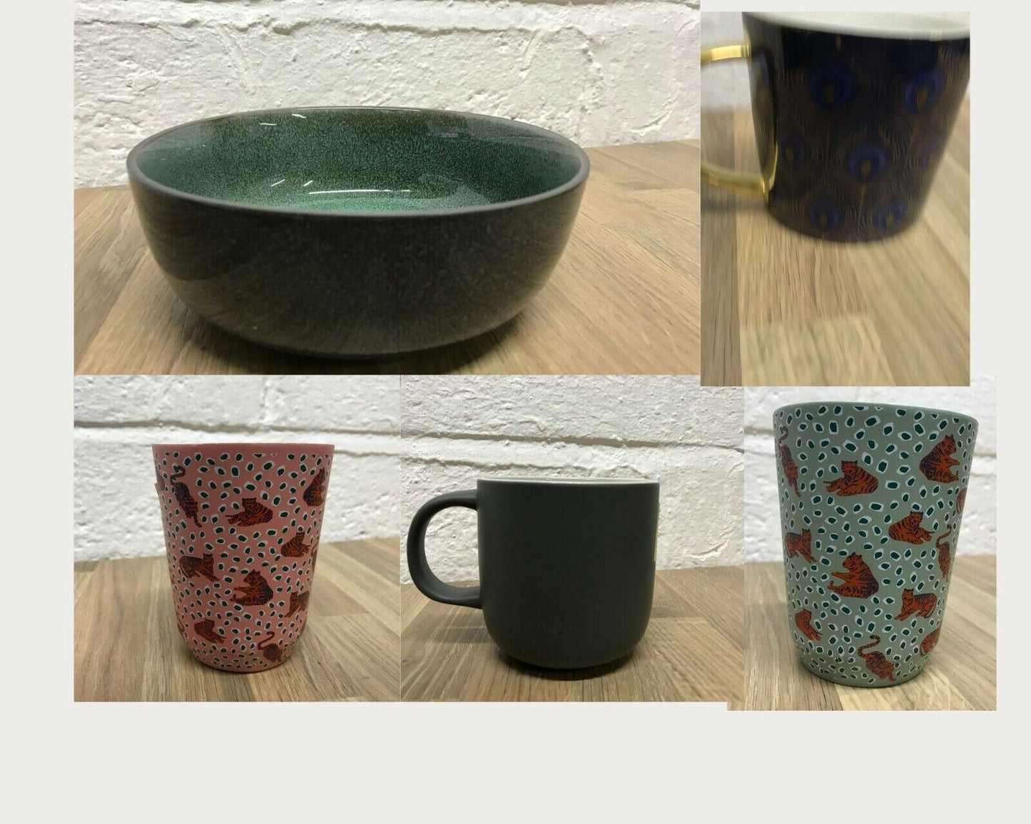 John Lewis Ceramic Mugs and Glasses JobLot Stock Clearance Stock Sale 16 Units