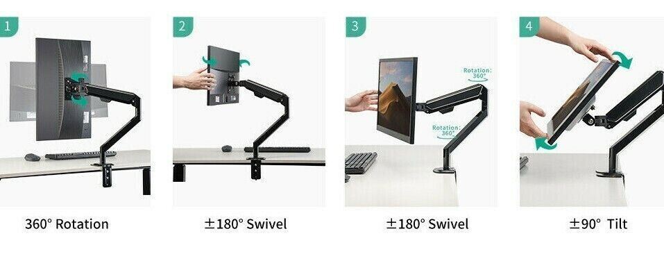 Single Monitor Mount Adjustable Screen Bracket Computer Table Stand 13"-27" inch