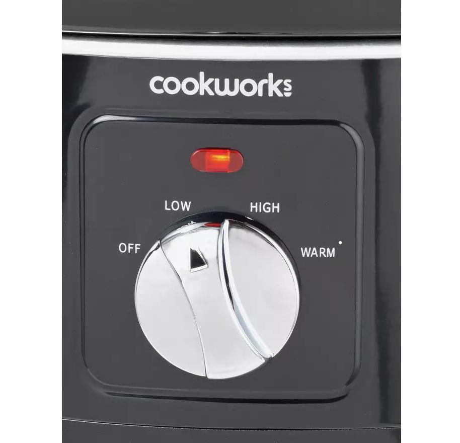 Cookworks 3.5L kitchen Electric Slow Cooker Removable Ceramic Bowl Oval Black