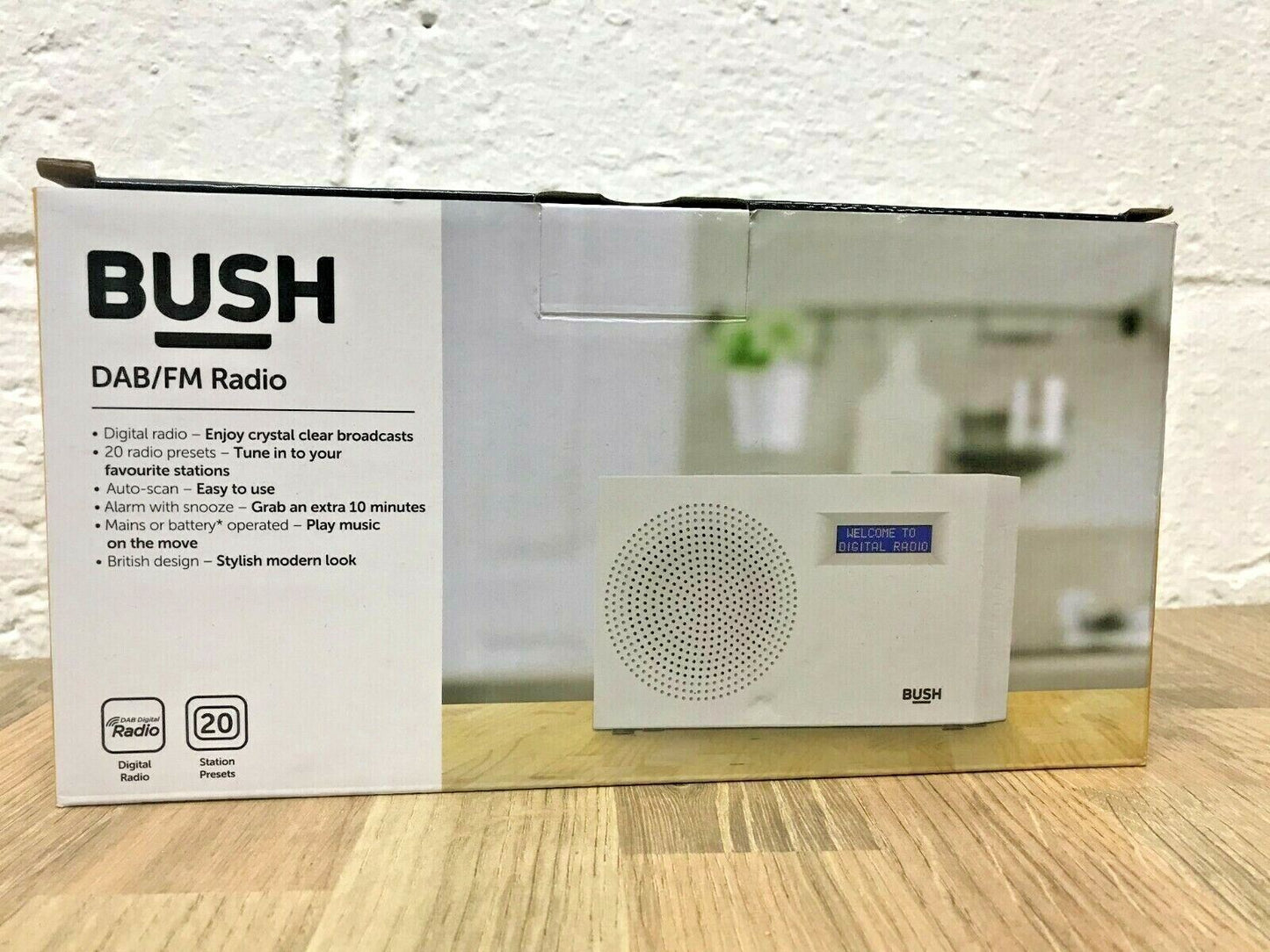 Bush Portable RDS DAB FM Radio Digital LED Display Mains Battery Sleep Timer New