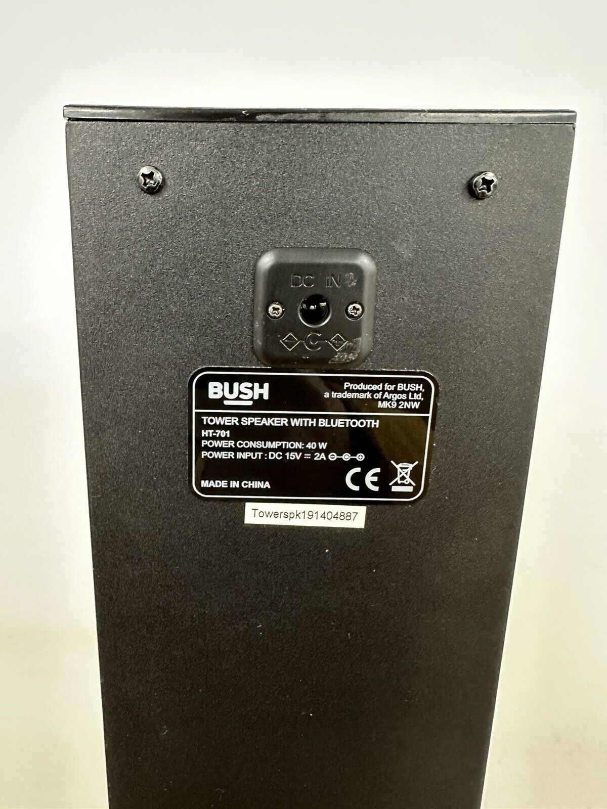 Bush Bluetooth AUX Tower Loud Indoor Party Speaker Base Reflex- Black