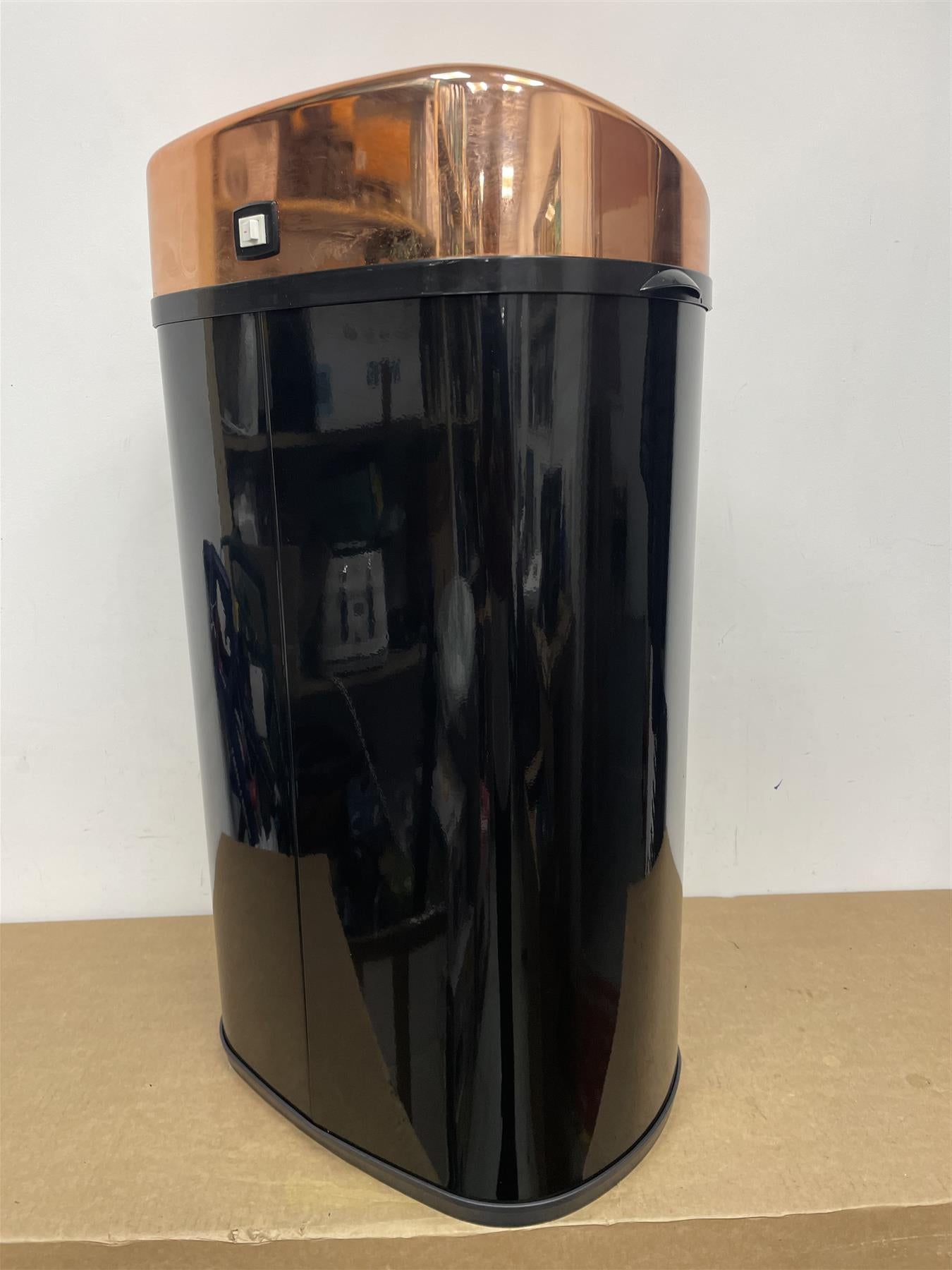 Tower Square Sensor Bin Household waste Hands Free Open lid - Rose Gold & Black