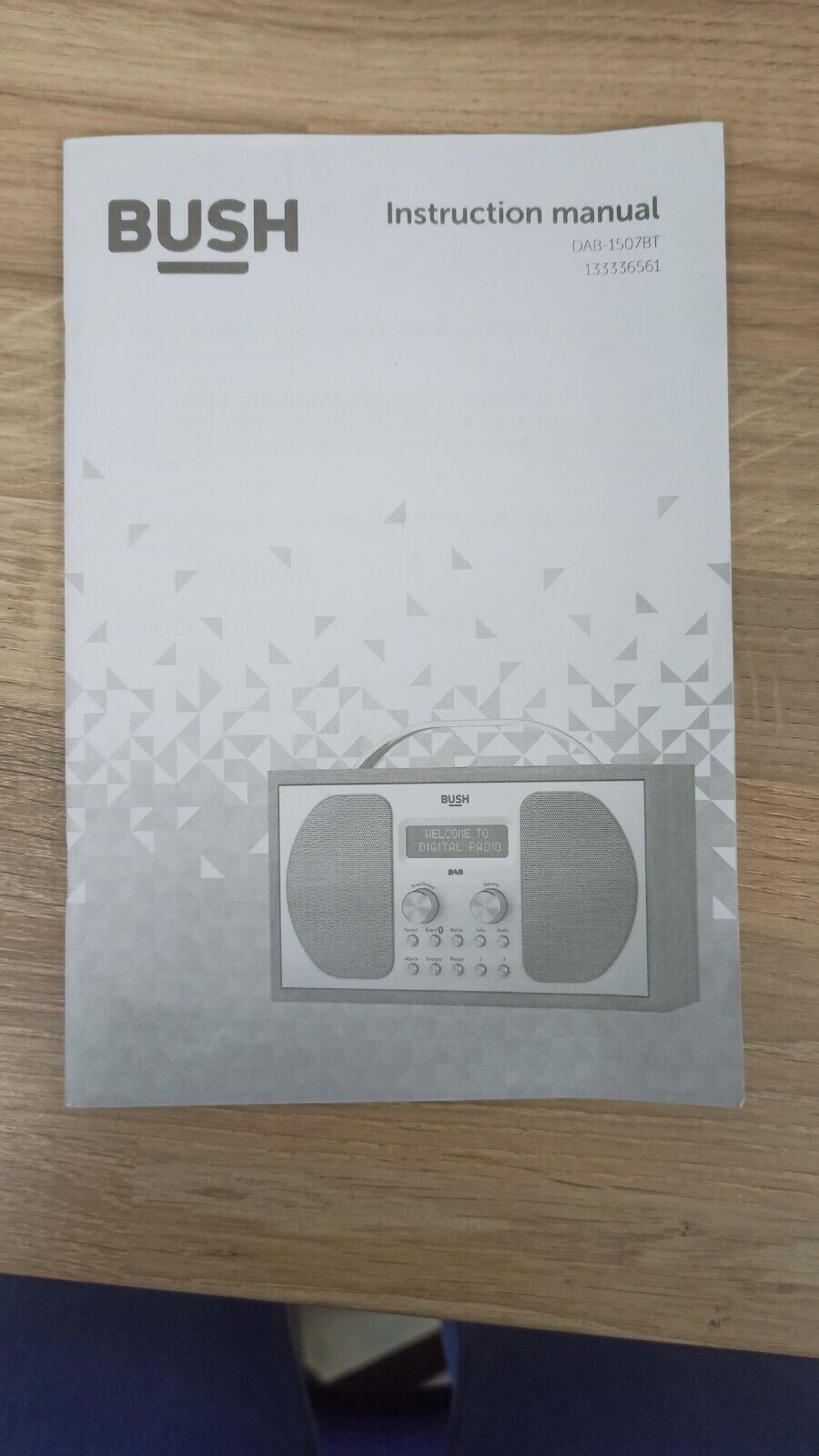 Bush Portable DAB FM Radio Bluetooth Digital LCD Mains Battery Alarm Silver Wood