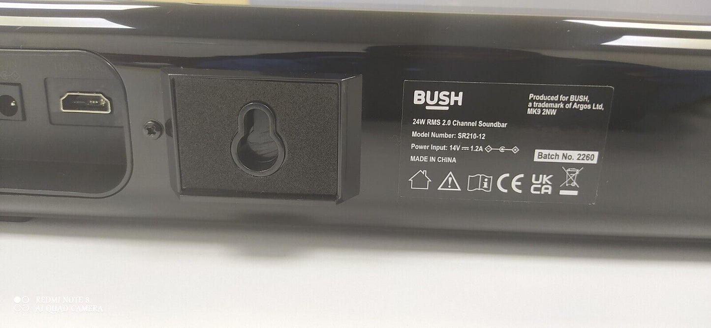 Bush Soundbar Bluetooth Wireless Speaker 24W RMS 2.0 channel Bass