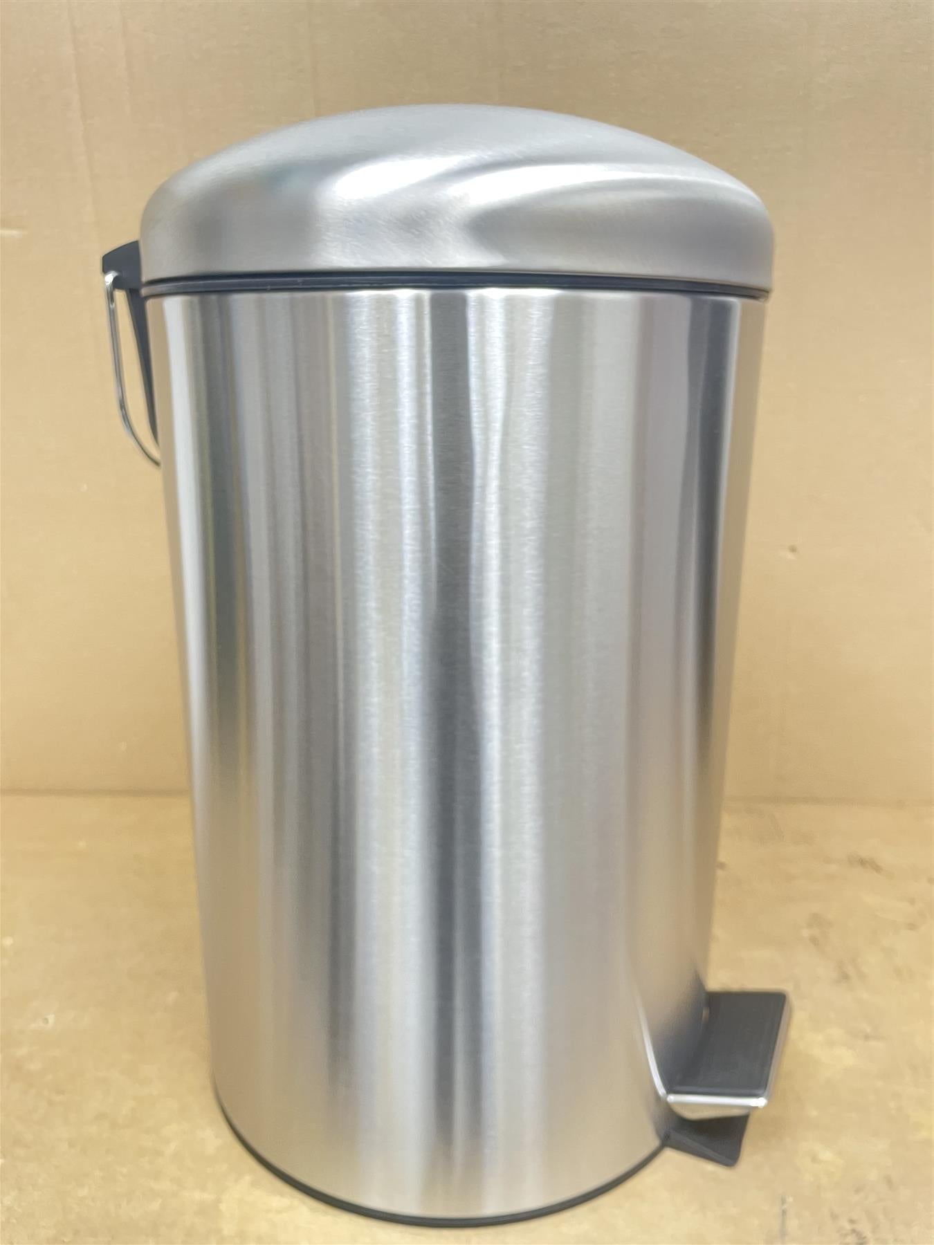 Habitat Brushed stainless steel 12 Litre Domed Foot Pedal Bin Sleek and Silent