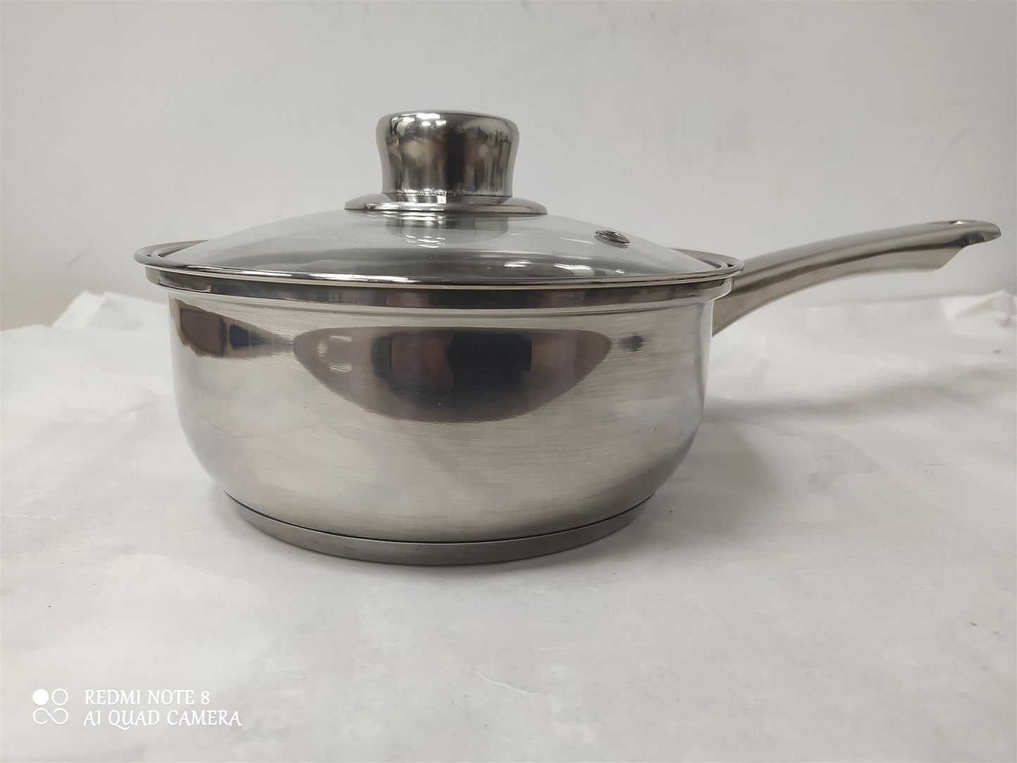 Home 5 Piece Stainless Steel Pan Set Milk Sauce Frying pan Lid Cookware all hobs