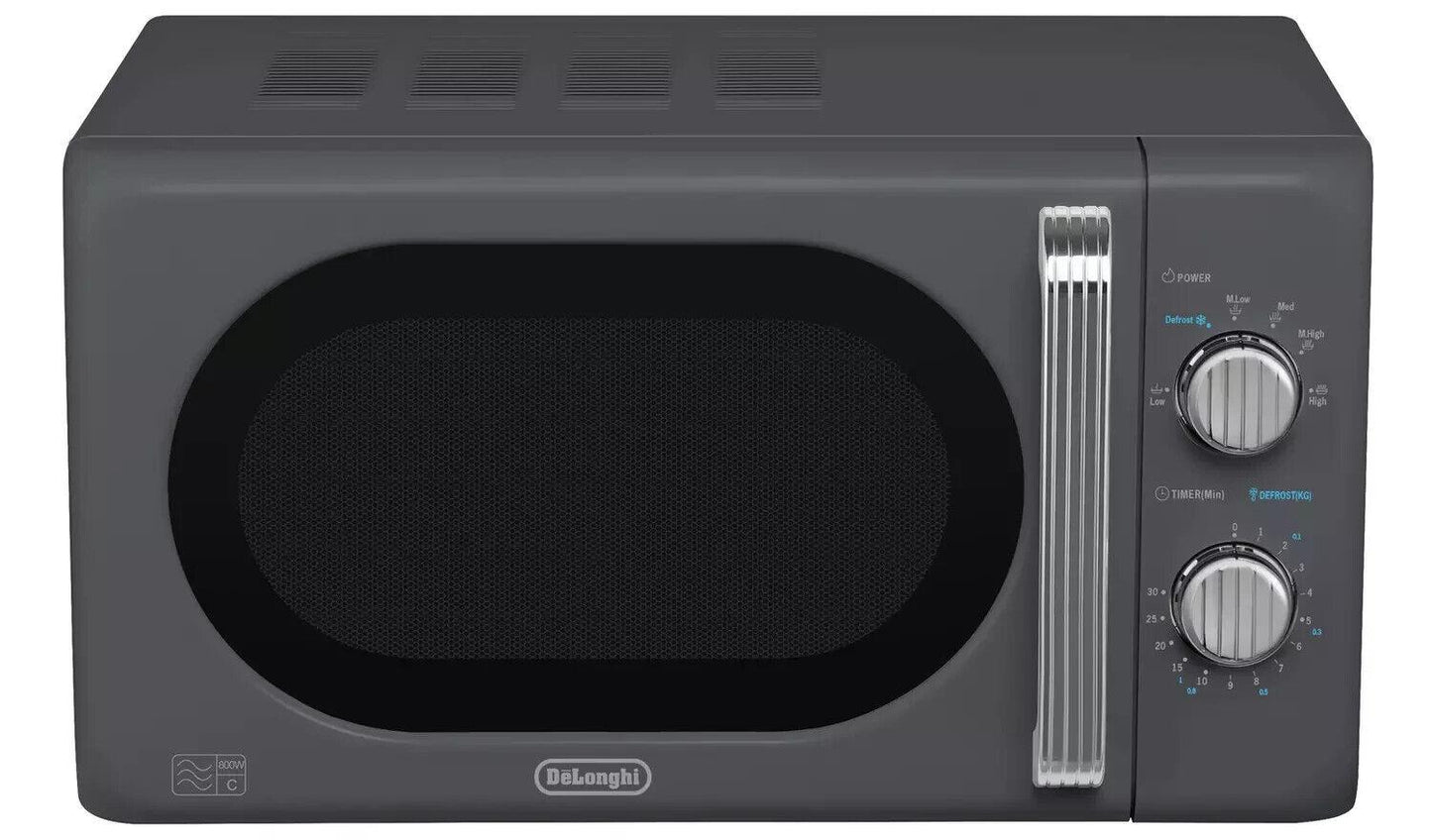 De'Longhi Argento Flora 800W Standard Microwave oven Food Reheat - Grey