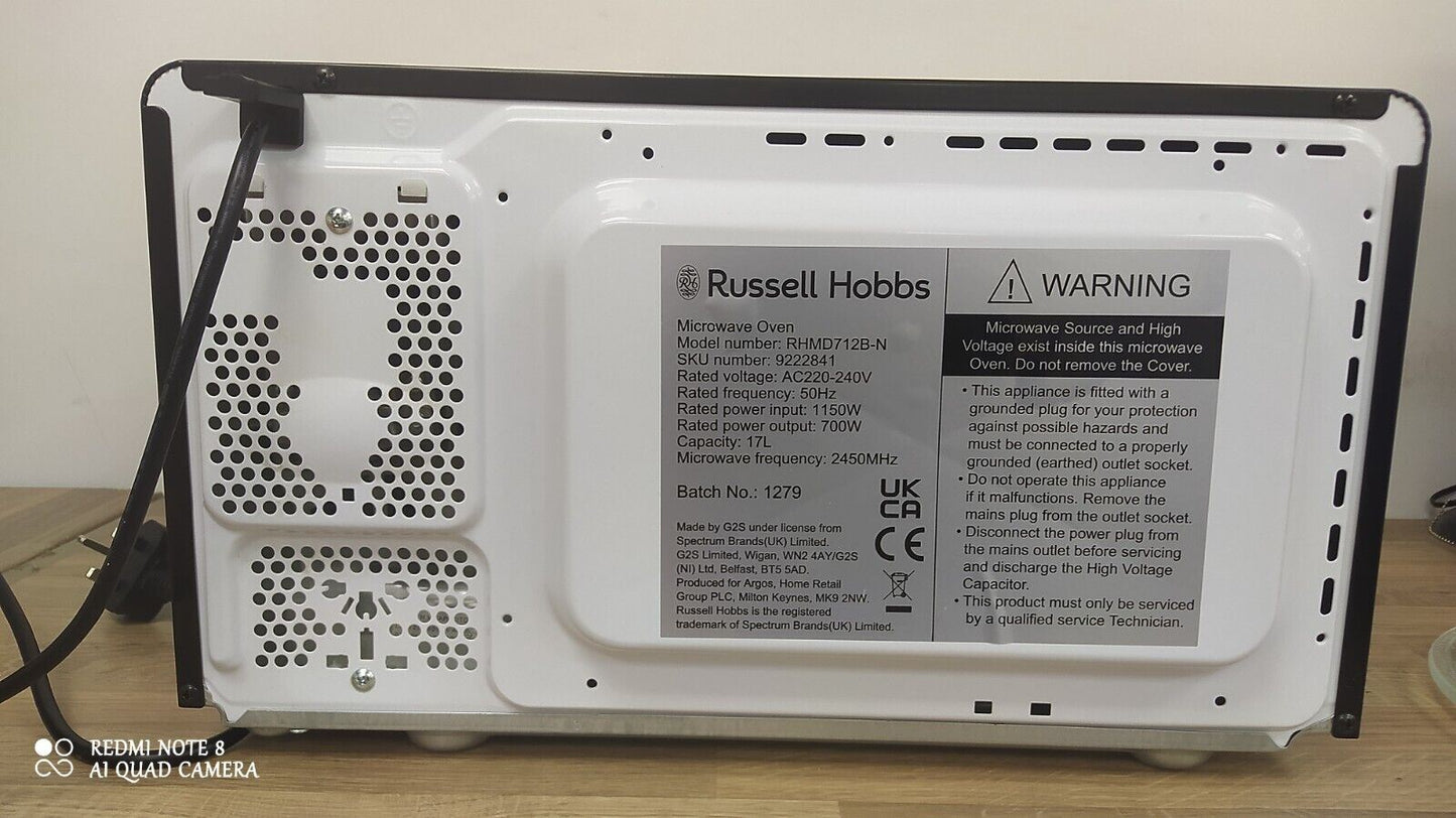 Russell Hobbs Worcester Microwave 700W Standard KITCHENFOOD REHEAT DEFROST BLACK