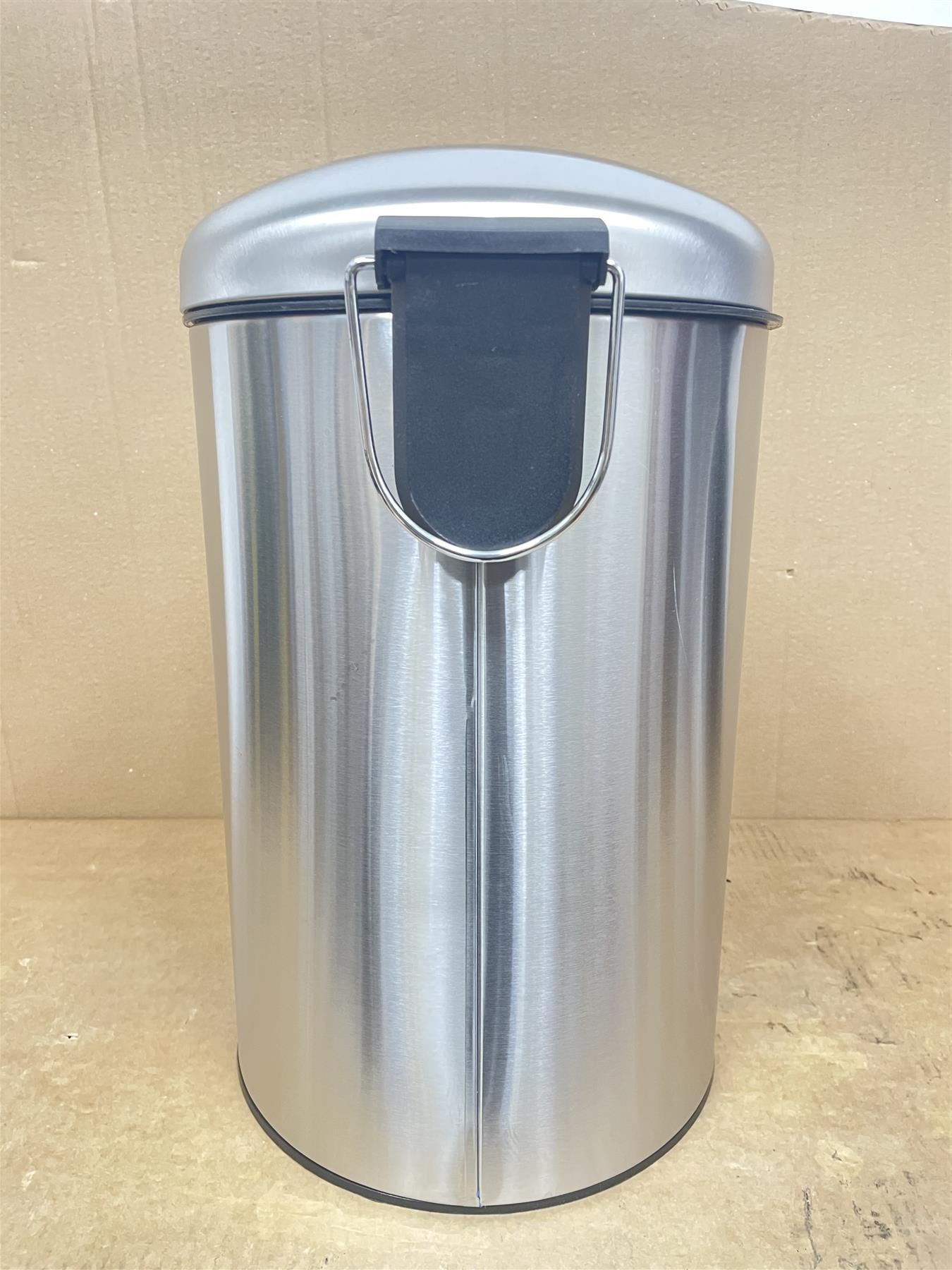 Habitat Brushed stainless steel 12 Litre Domed Foot Pedal Bin Sleek and Silent