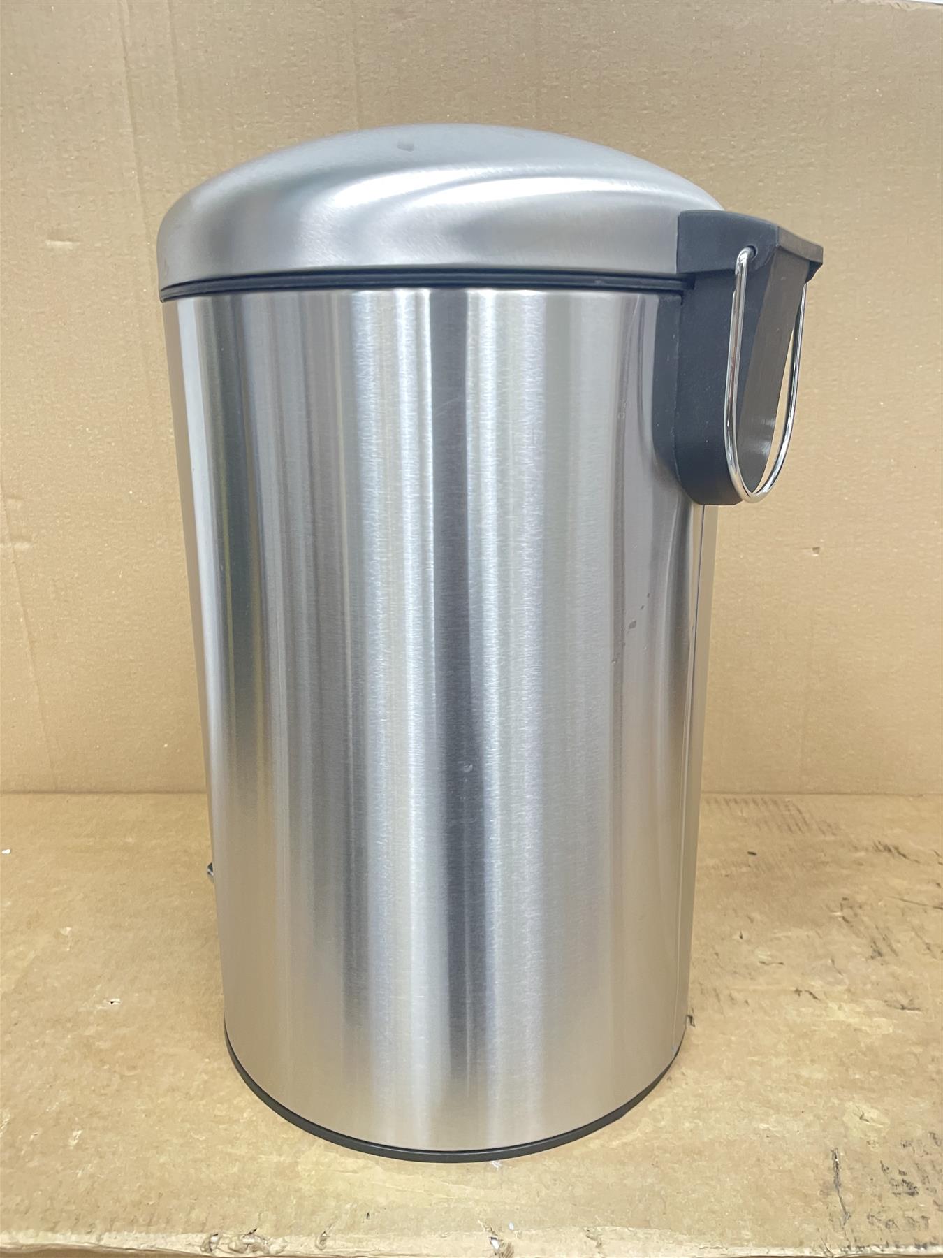 Habitat Brushed stainless steel 12 Litre Domed Foot Pedal Bin Sleek and Silent