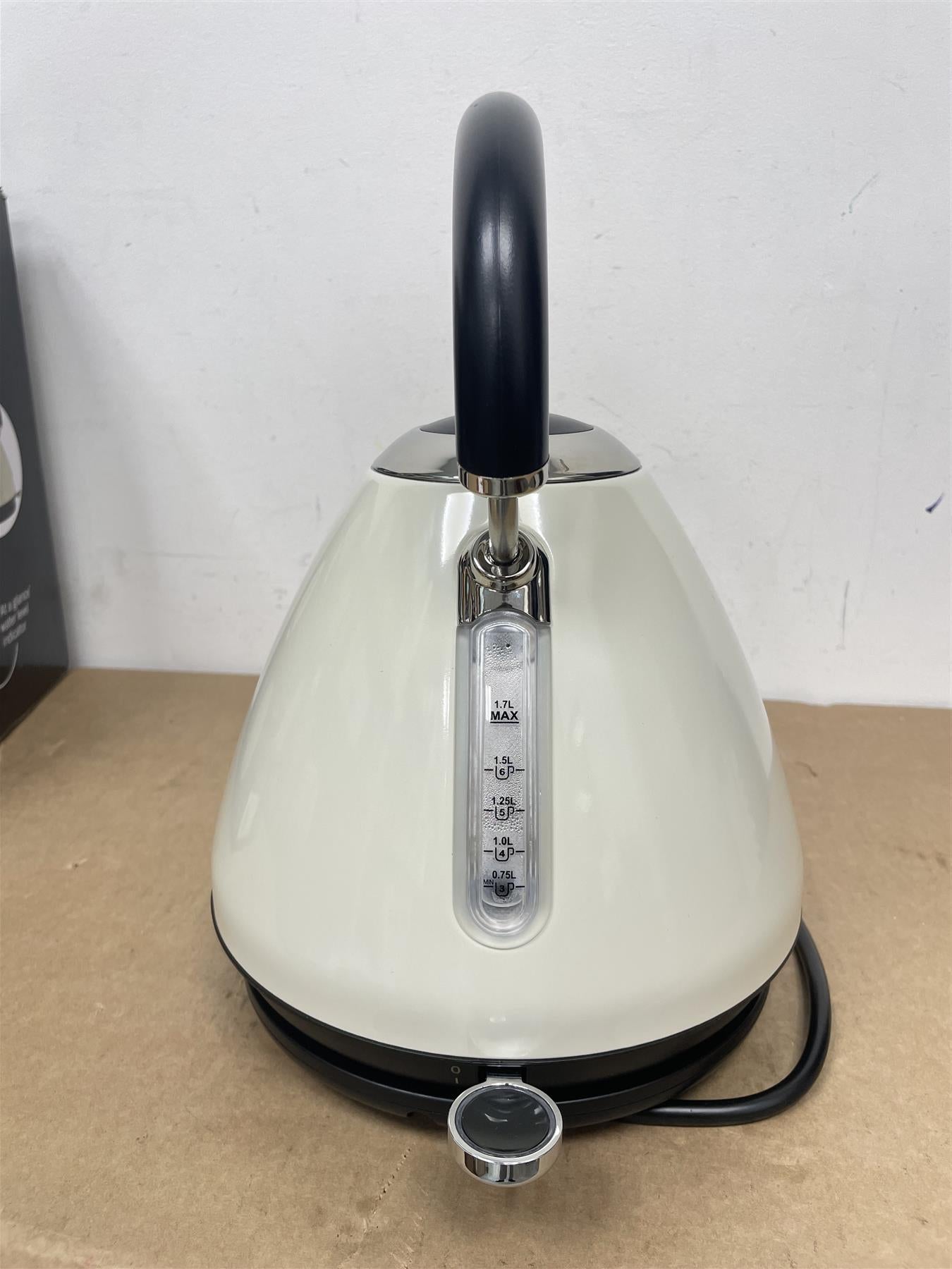 Cookworks Pyramid Kettle Almond Design With Stainless Steel Finish 1.7 Litre