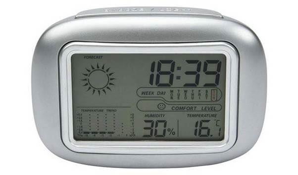 London Clock Company Weather Station Silver Temperature day forecast Humidity