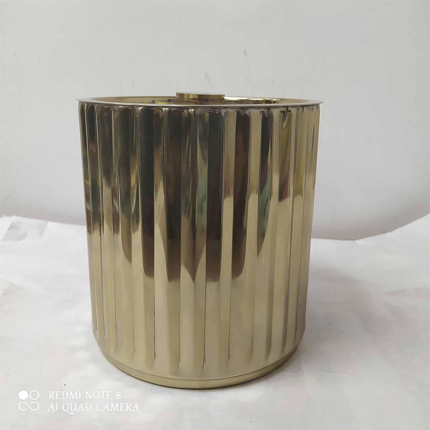 Habitat Gold Tone Ice Bucket frozen cubes and pop Storage lid elegant Party