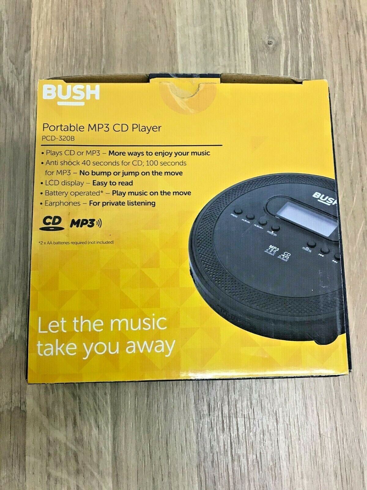 Bush Portable CD Player CD CD-R CD-RW MP3 Headphone Battery Anti-shock Playback