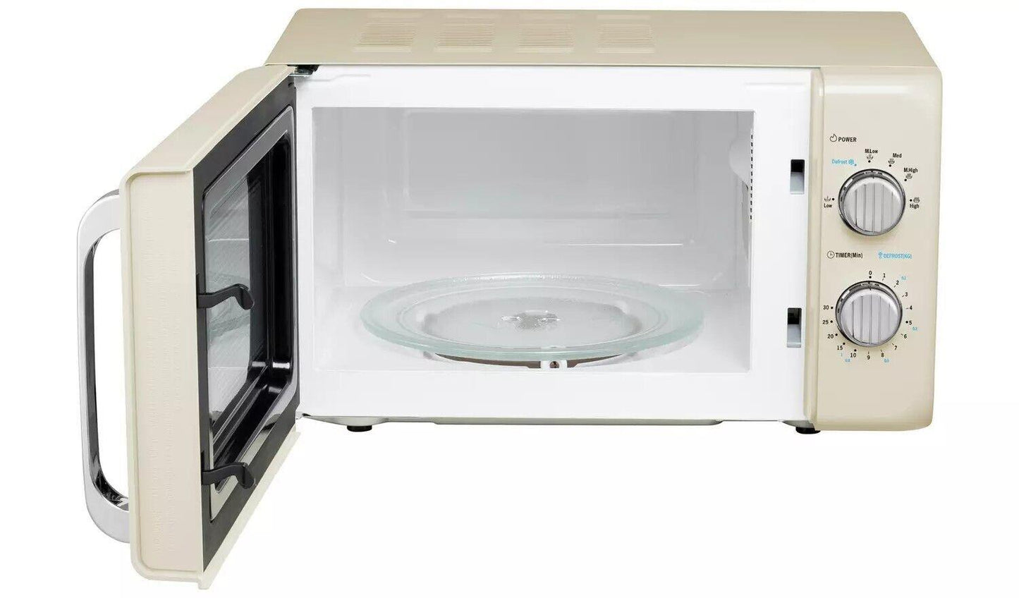 De'Longhi Argento Flora 800W Standard Microwave - Cream compact microwave